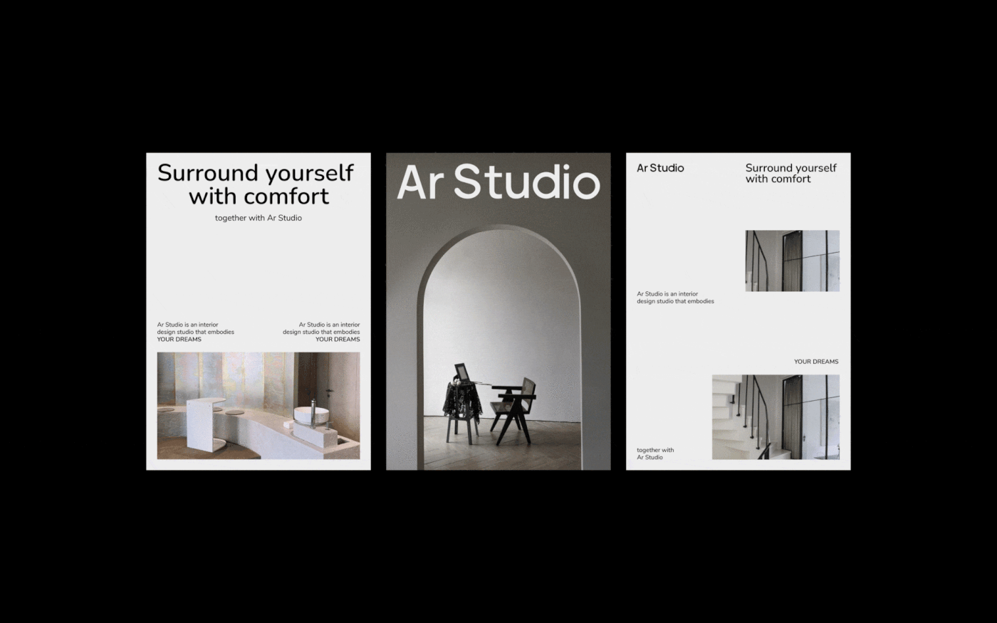 Ar Studio │ айдентика для студии дизайна интерьера — Изображение №2 — Брендинг, Графика на Dprofile