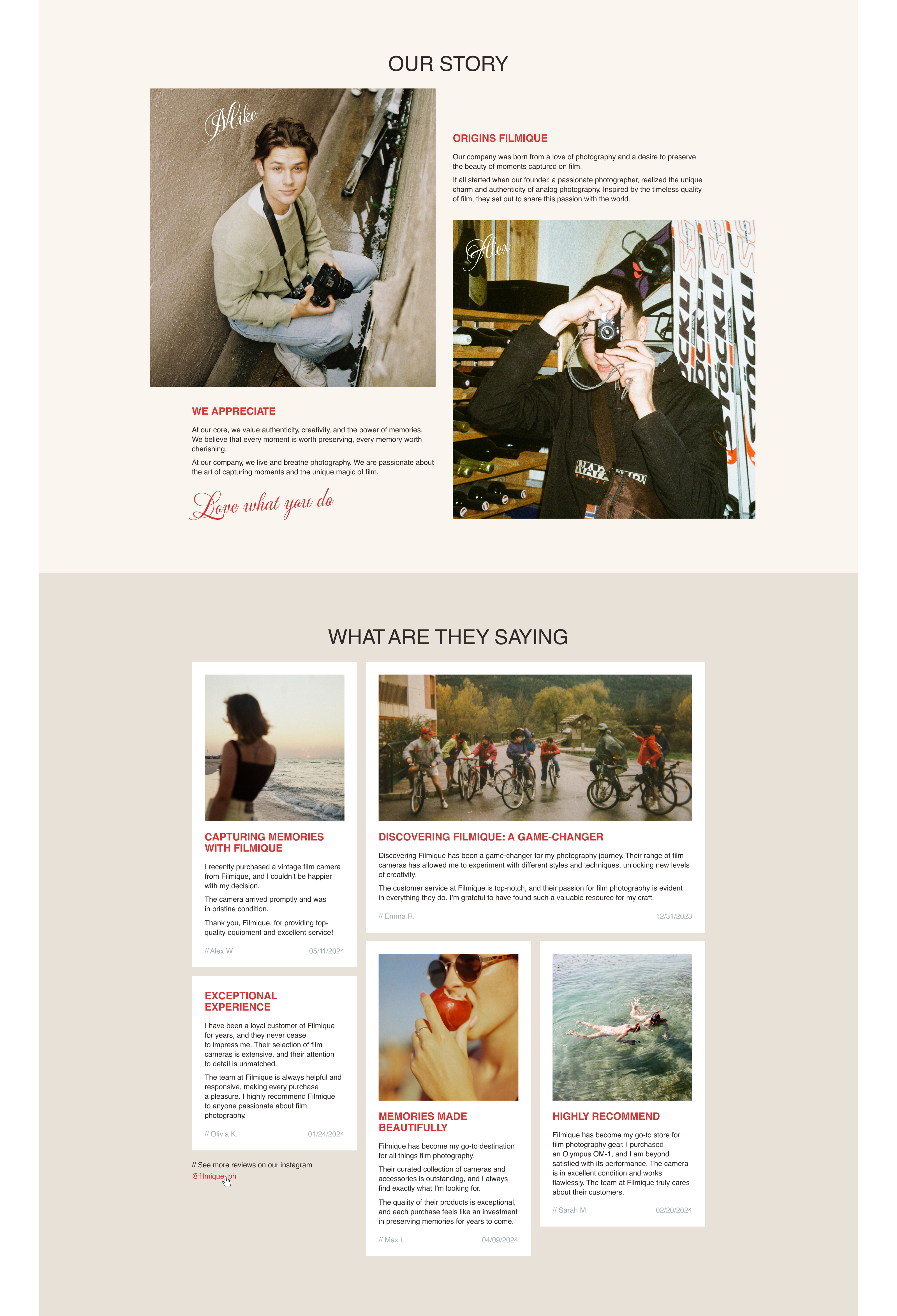 Магазин пленочных фотоаппаратов / Landing Page — Изображение №8 — Интерфейсы, Анимация на Dprofile
