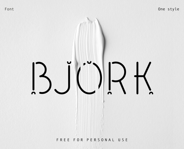 BJORK :// free font на Dprofile