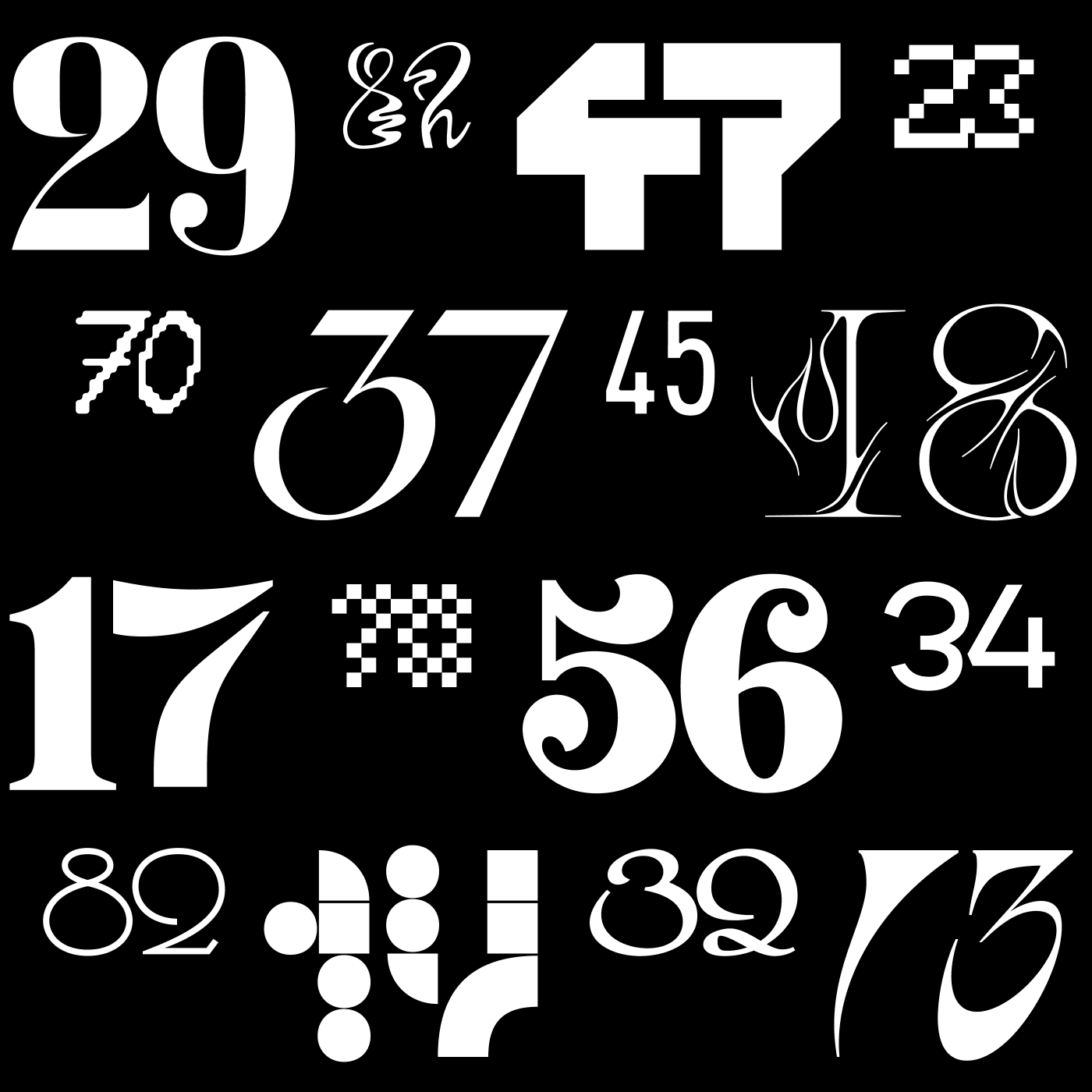 Numerino. Бесплатный шрифт из цифр — Изображение №7 — Брендинг, Графика на Dprofile