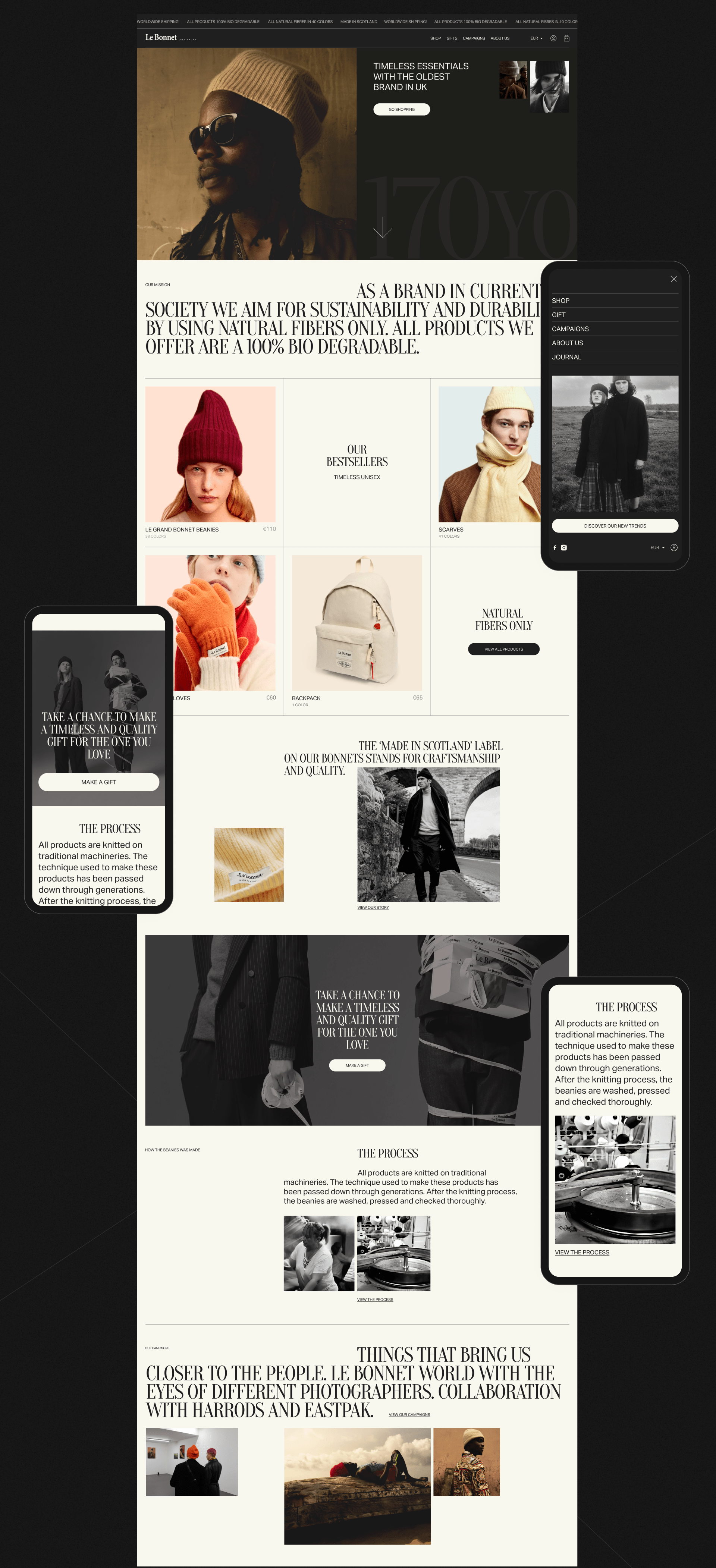 Le Bonnet e-commerce редизайн концепт — Изображение №4 — Интерфейсы, Анимация на Dprofile