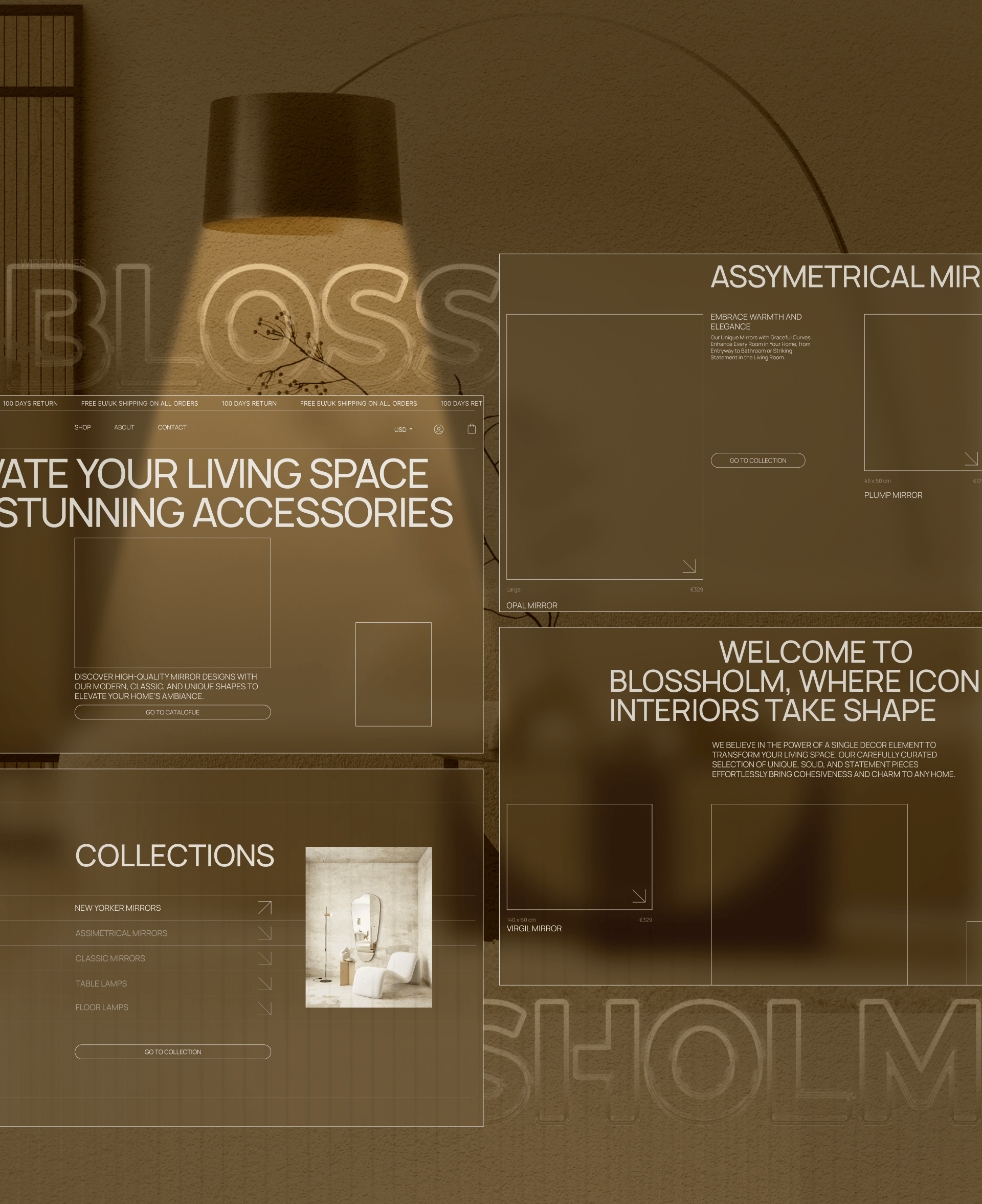 Blossholm Home Decor e-commerce — Изображение №4 — Интерфейсы, Анимация на Dprofile