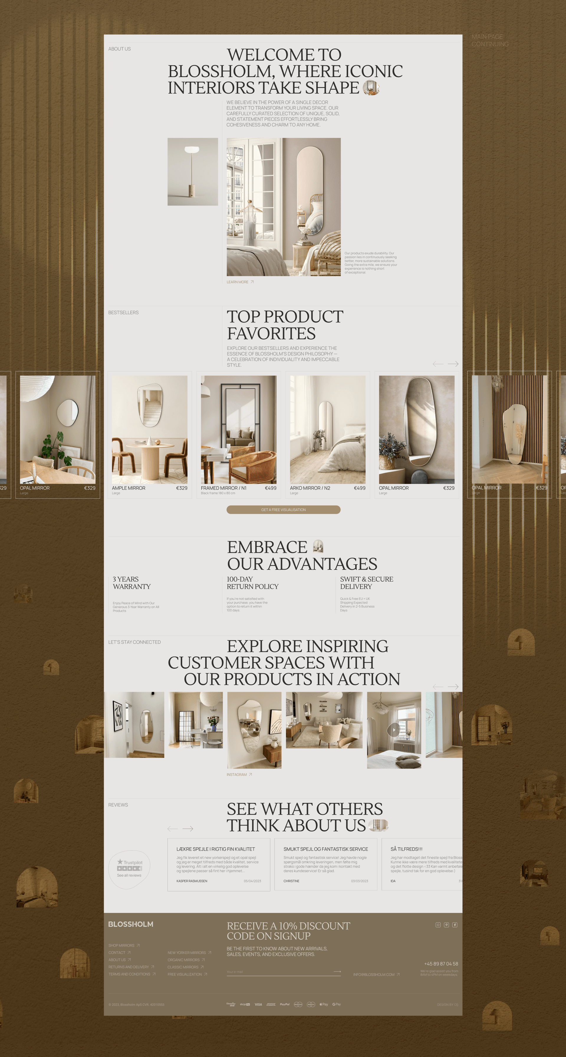 Blossholm Home Decor e-commerce — Изображение №5 — Интерфейсы, Анимация на Dprofile