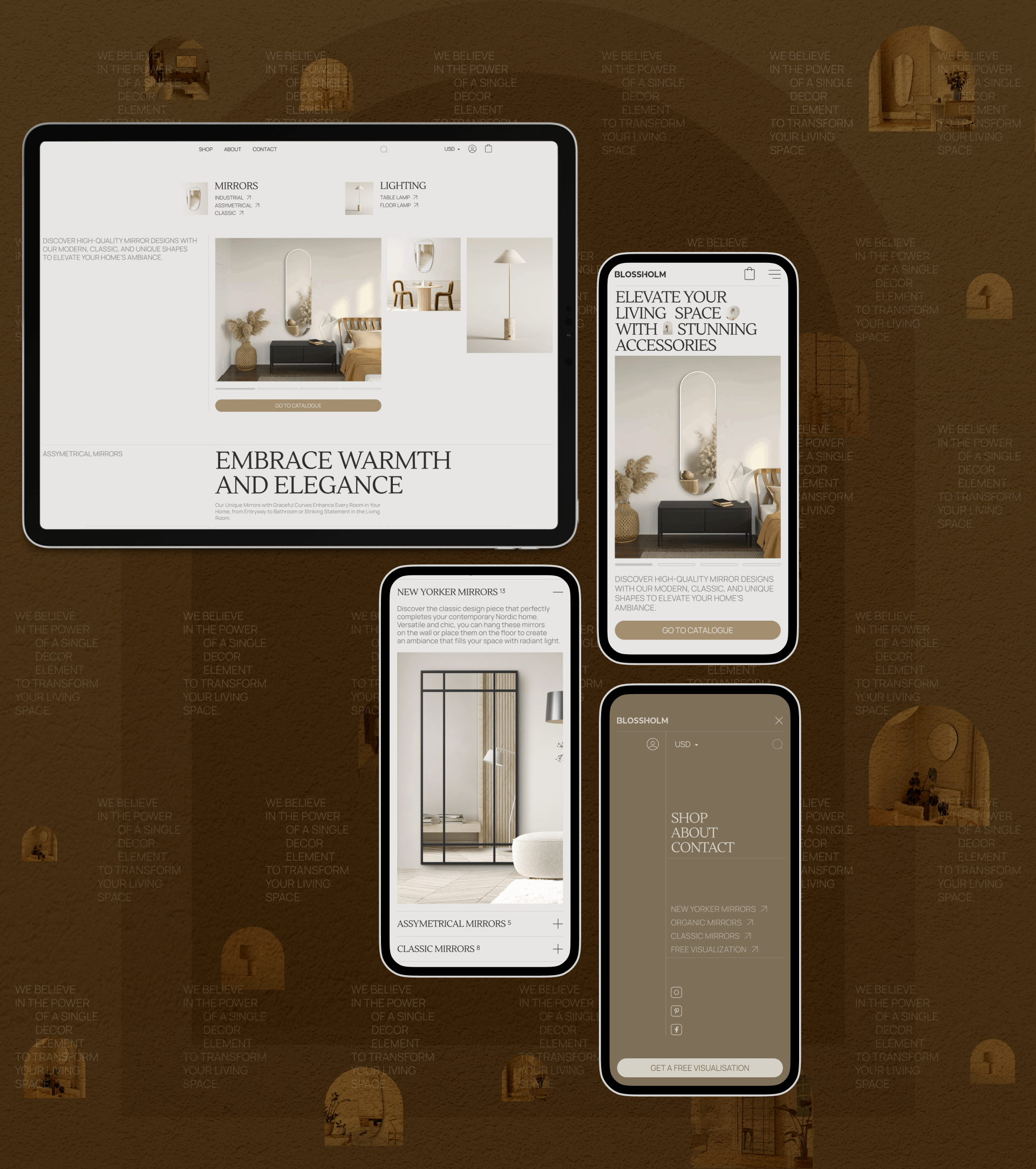 Blossholm Home Decor e-commerce — Изображение №6 — Интерфейсы, Анимация на Dprofile