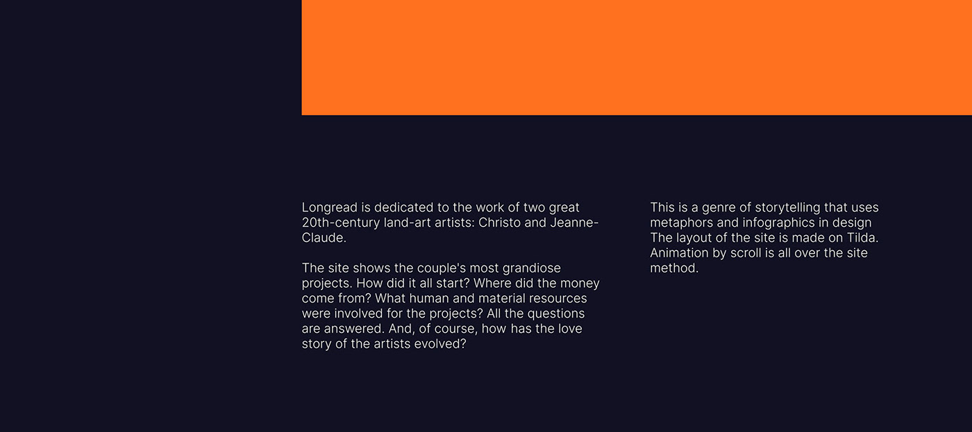 Longread: Christo & Jeanne-Claude's land art projects — Изображение №2 — Интерфейсы, Анимация на Dprofile