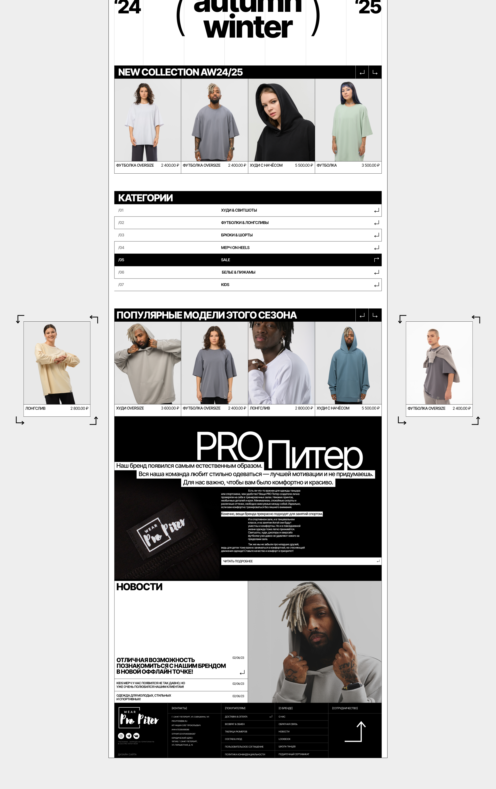 PRO Piter Wear | E-commerce — Изображение №2 — Интерфейсы на Dprofile