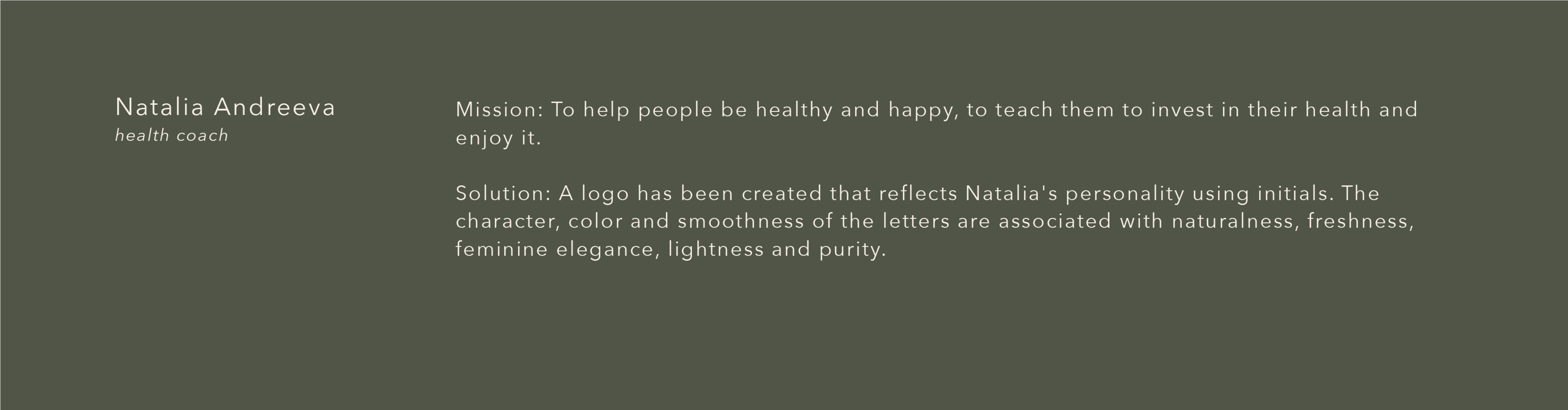 Natalia Andreeva - Health Coach Branding — Изображение №2 — Брендинг, Графика на Dprofile