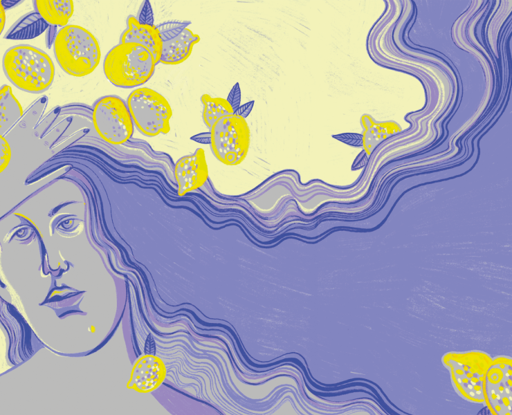 panoramic picture "everything is so sour but I love lemons" — Иллюстрация, Графика на Dprofile