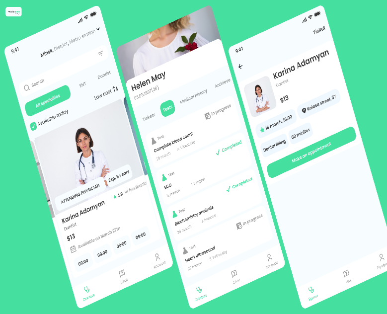 Врач рядом — Интерфейсы на Dprofile