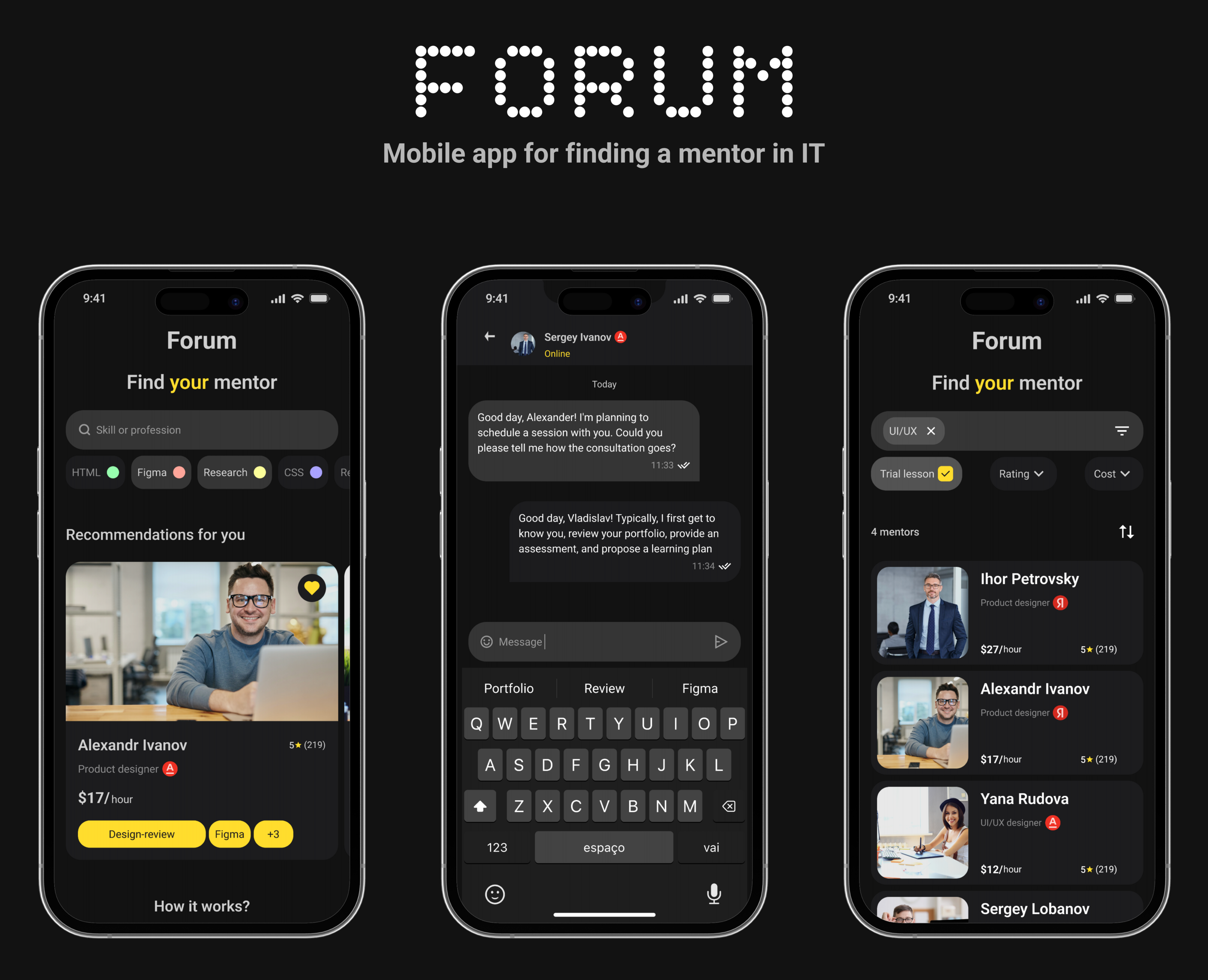 Веб-сервис "Форум" — Интерфейсы на Dprofile