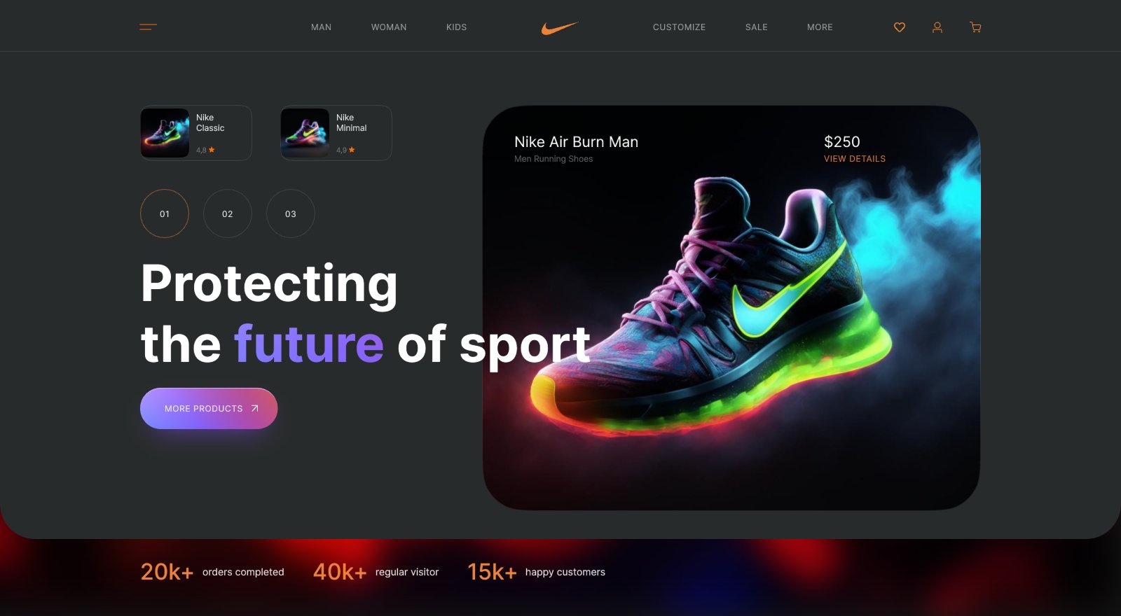 Design Concept | Nike Sneakers — Изображение №2 — Интерфейсы на Dprofile