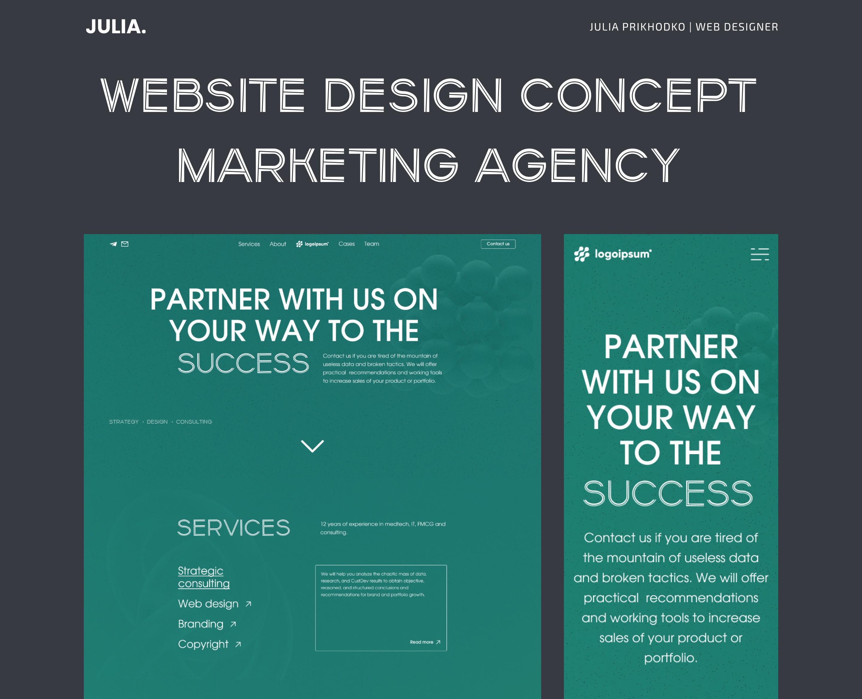 Marketing agency website desing concept — Интерфейсы на Dprofile