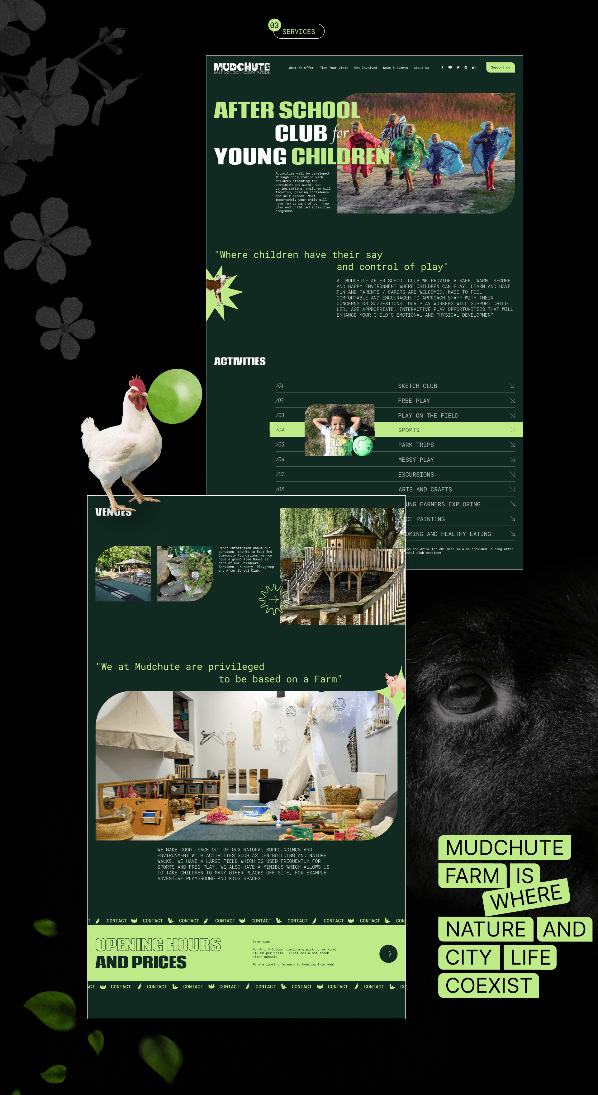 Mudchute Park&Farm | Corporate Website Redesign — Изображение №6 — Интерфейсы, Анимация на Dprofile