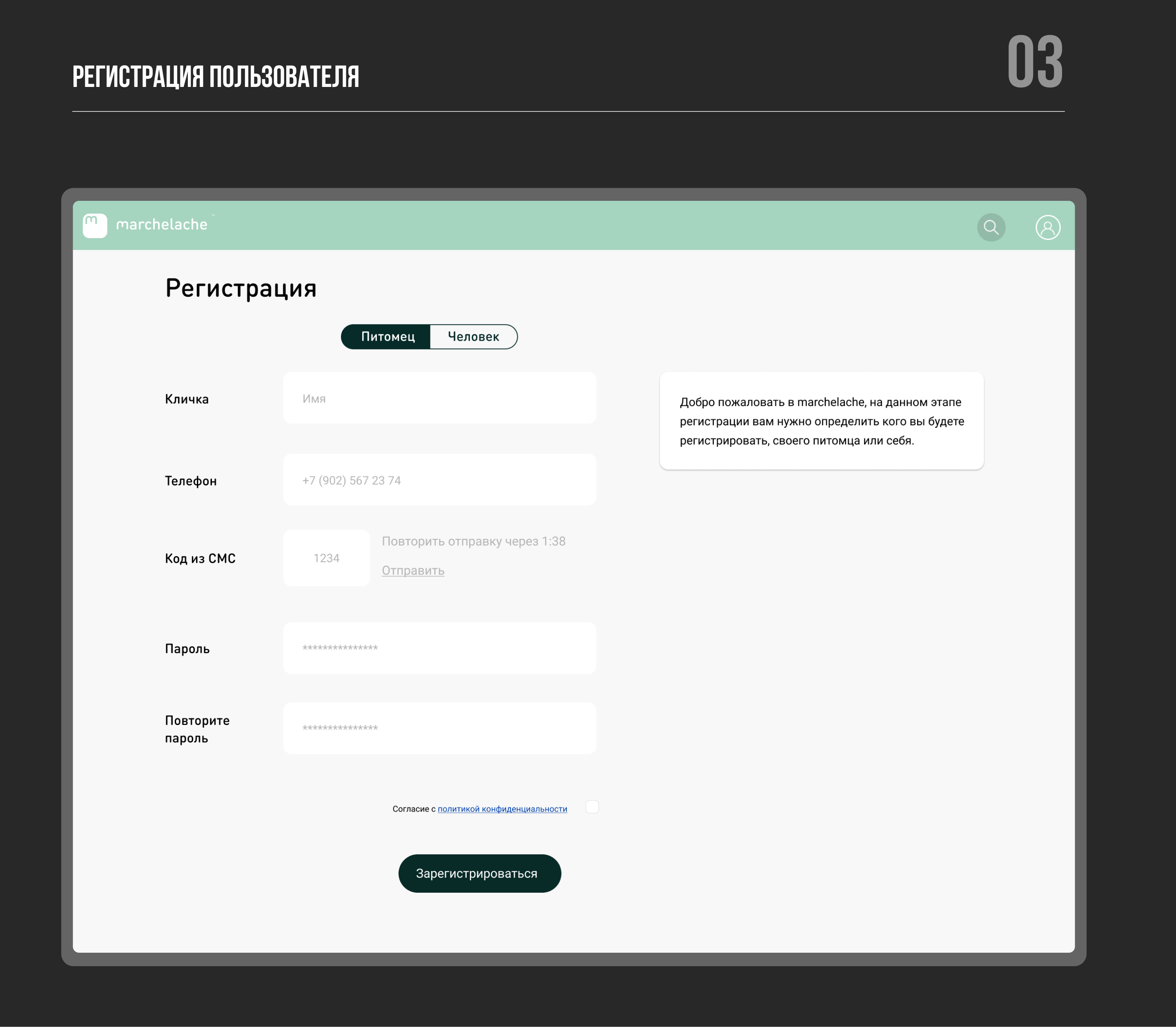 UX/UI разработка сайта социальной сети для животных — Изображение №7 — Интерфейсы на Dprofile