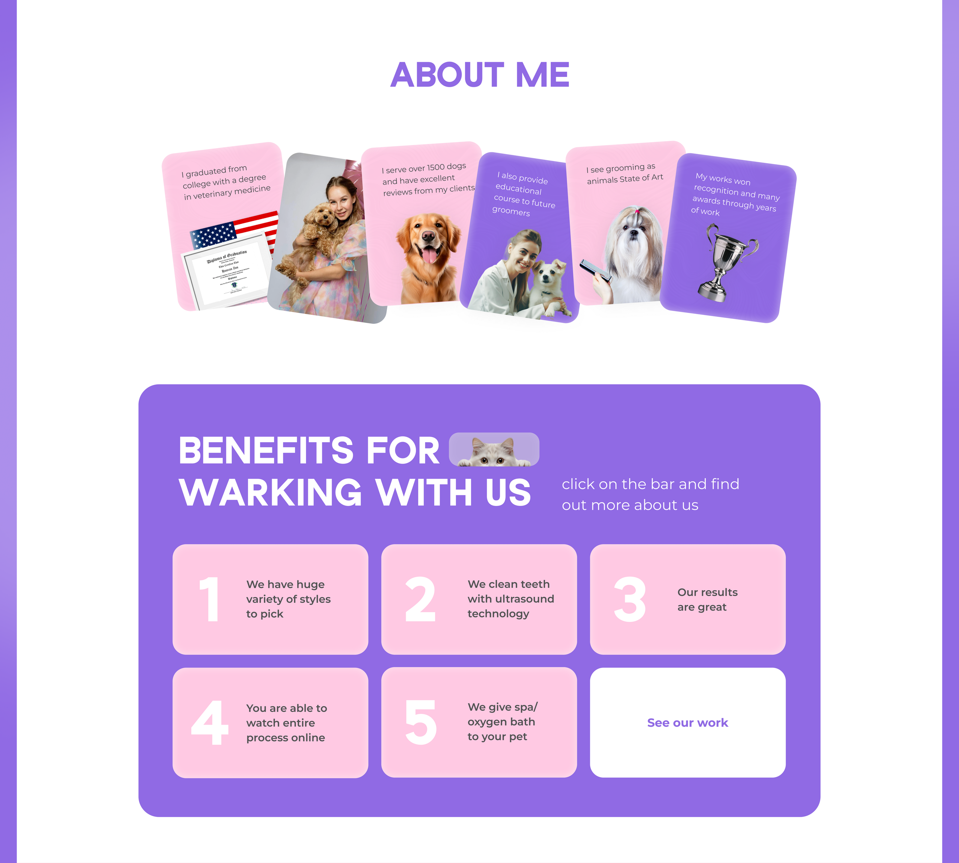 Website for a grooming salon/груминг салон — Изображение №4 — Интерфейсы на Dprofile