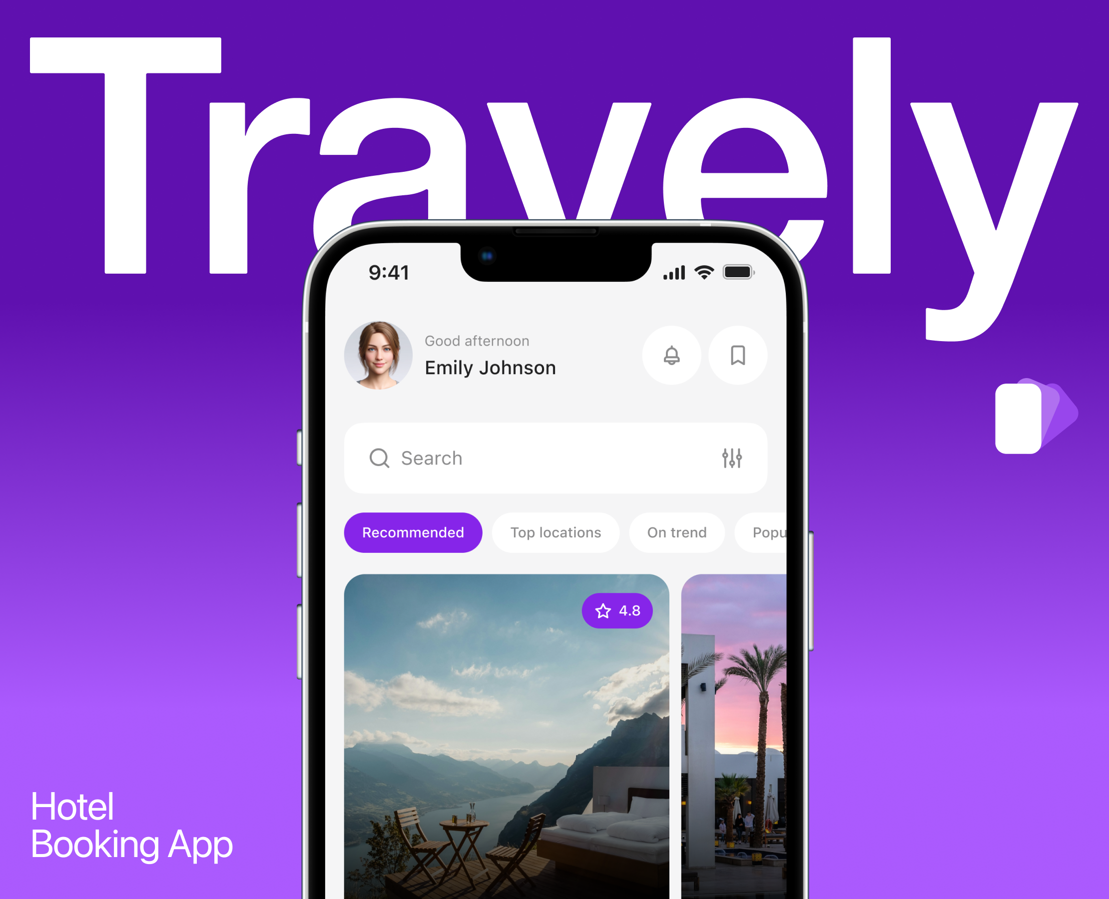 Travely | Мобильное приложение для бронирования отелей — Интерфейсы на Dprofile