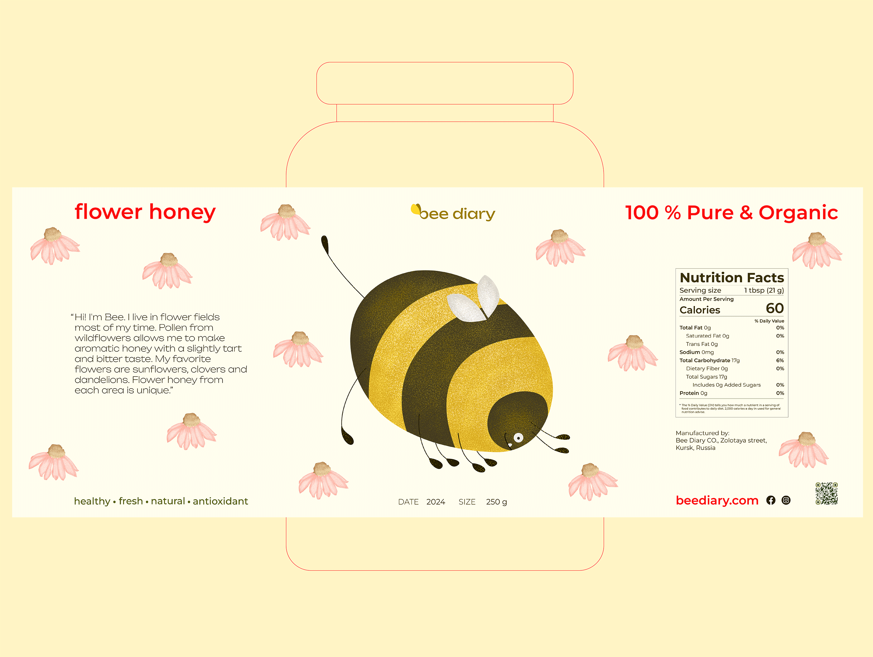 Bee Diary | дизайн упаковки меда | иллюстрации — Изображение №28 — Брендинг на Dprofile