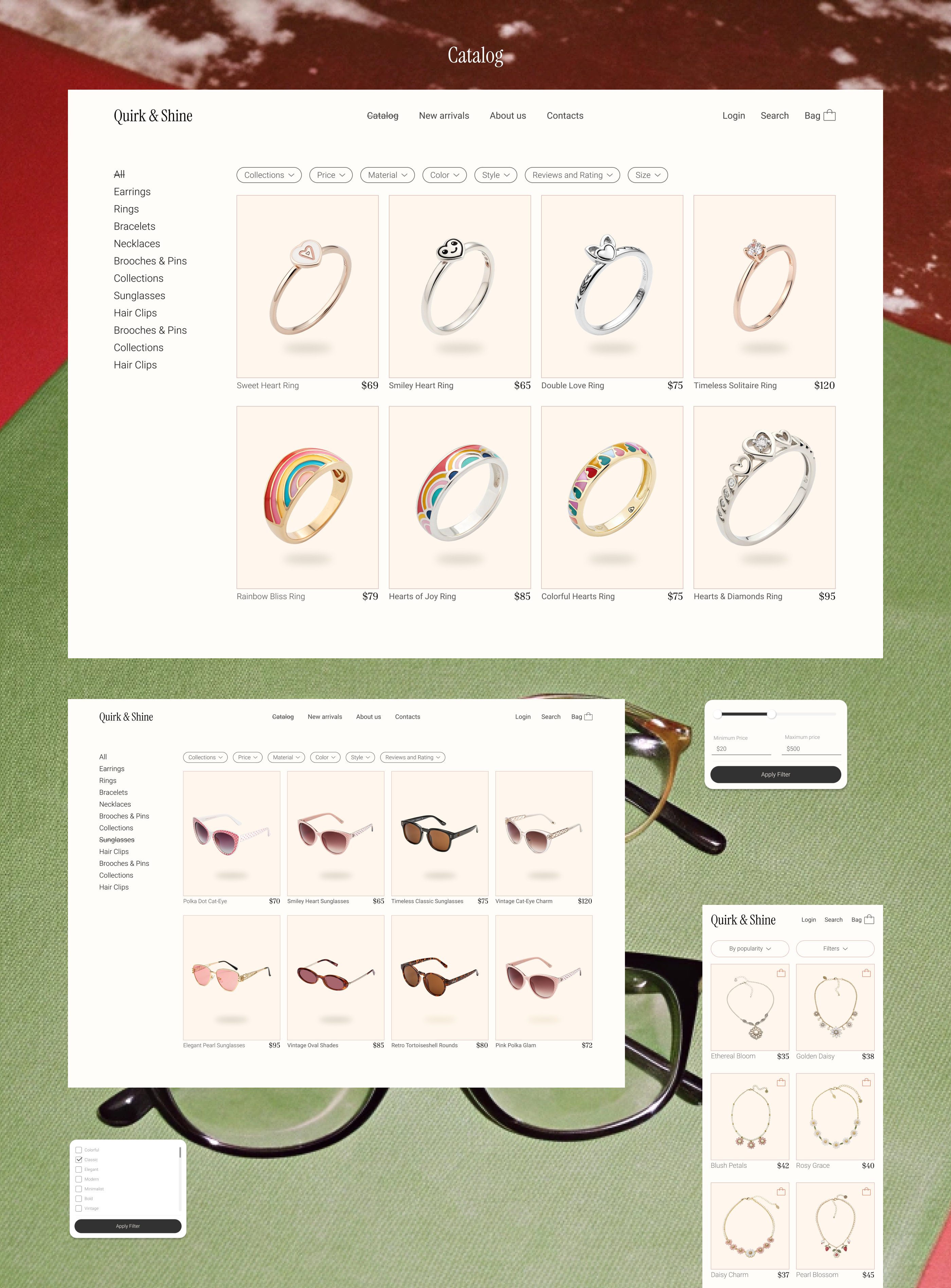 Vintage Accessories Shop | E-commerce — Изображение №6 — Интерфейсы на Dprofile