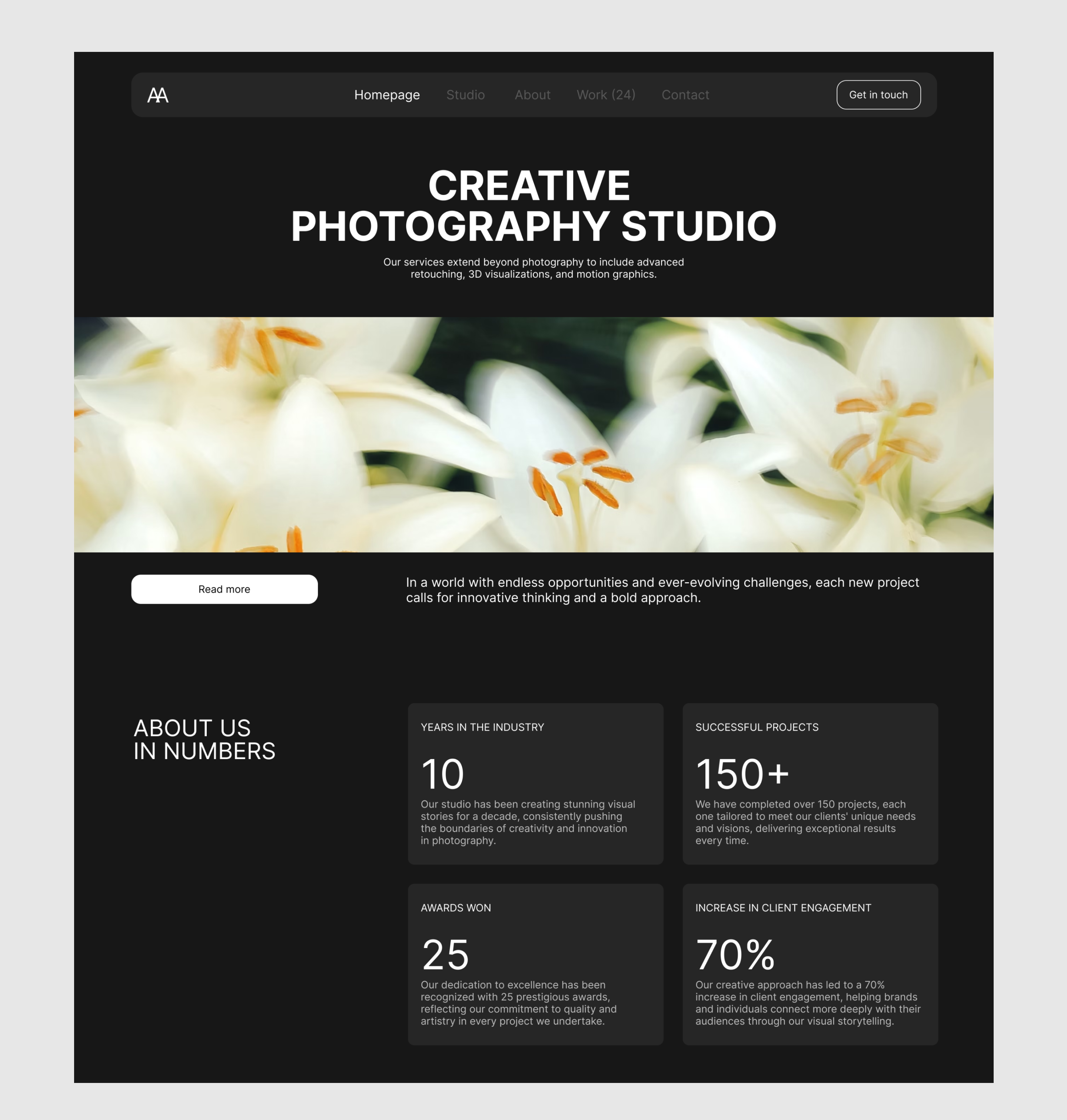 Сайт фотостудии | Photography Studio Website — Изображение №2 — Интерфейсы на Dprofile