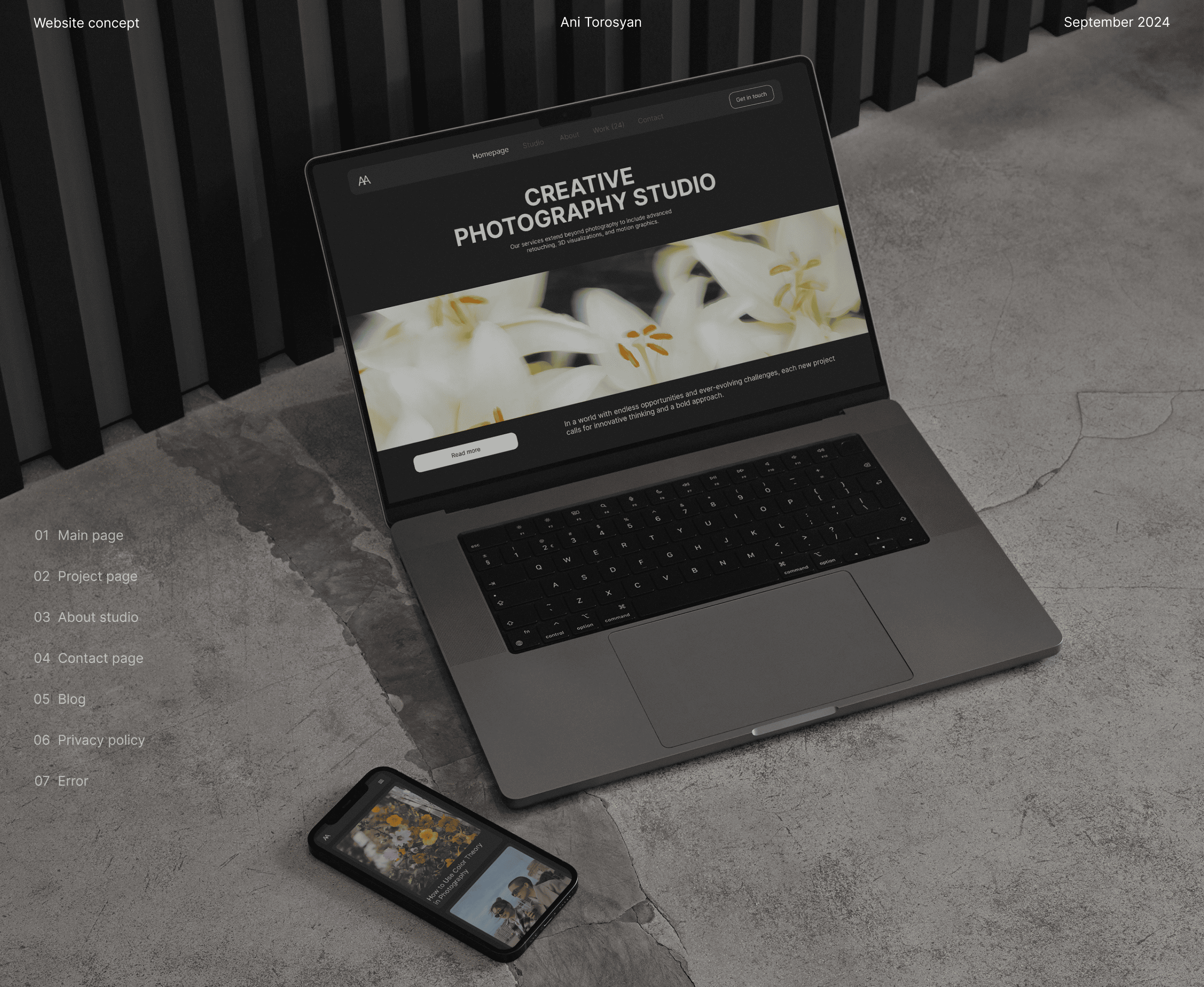 Сайт фотостудии | Photography Studio Website — Изображение №1 — Интерфейсы на Dprofile