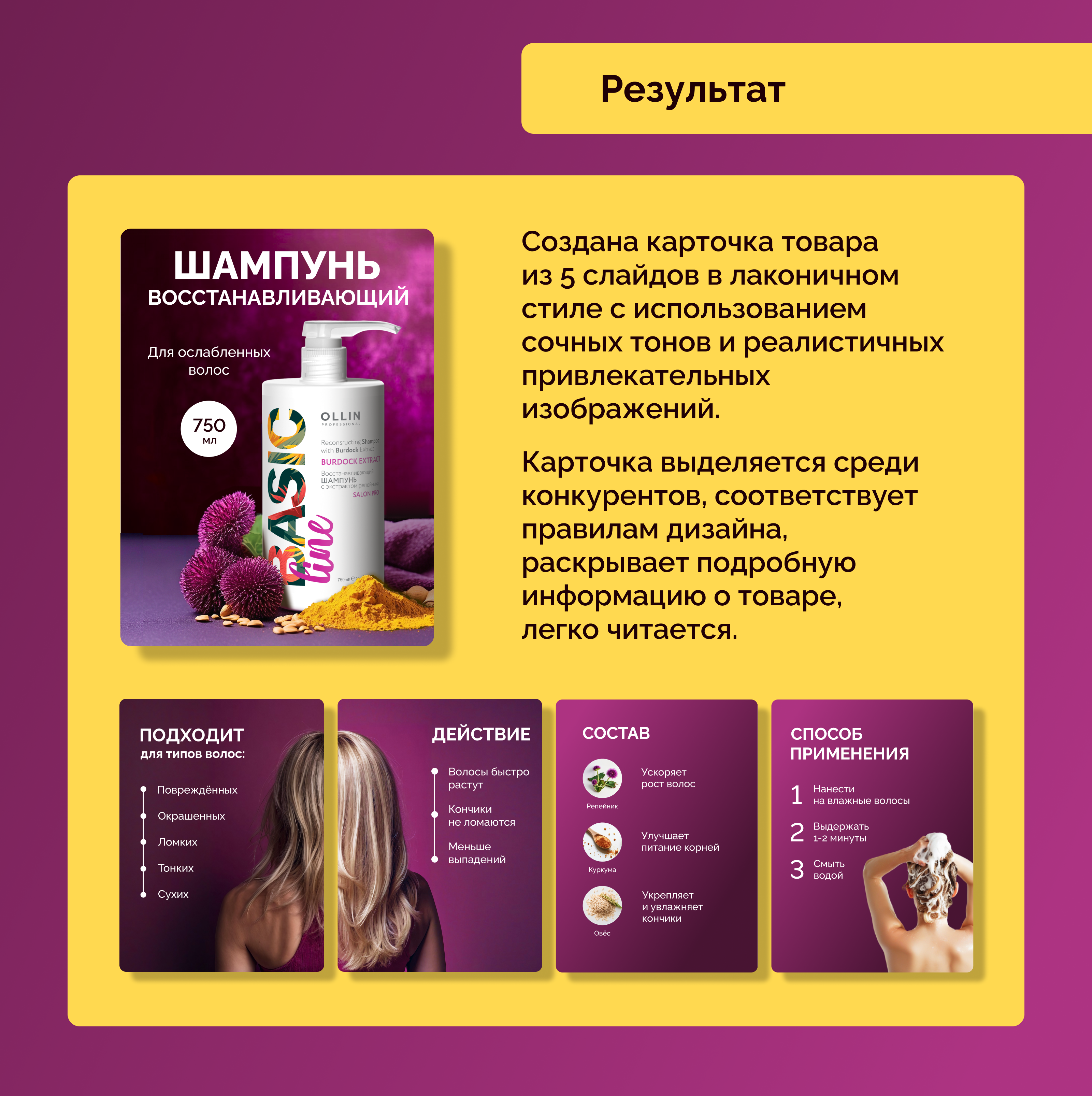 Редизайн карточки товара «Шампунь» для Wildberries — Изображение №4 — Маркетинг на Dprofile