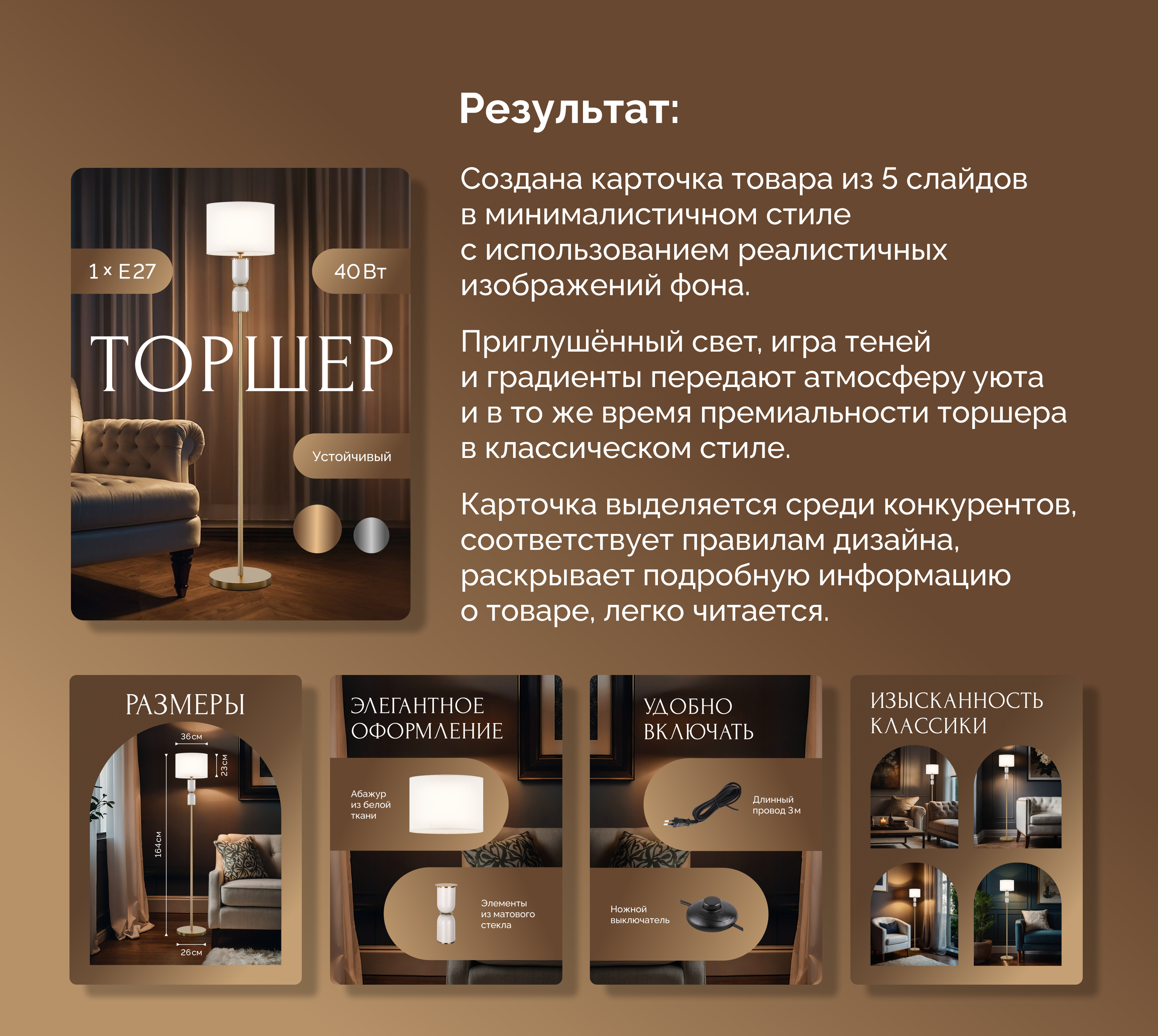Дизайн карточки товара "Торшер" — Изображение №6 — Маркетинг на Dprofile