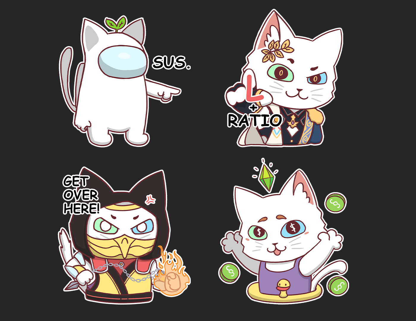 Gamer Cat | Telegram Sticker Pack — Изображение №3 — Иллюстрация на Dprofile