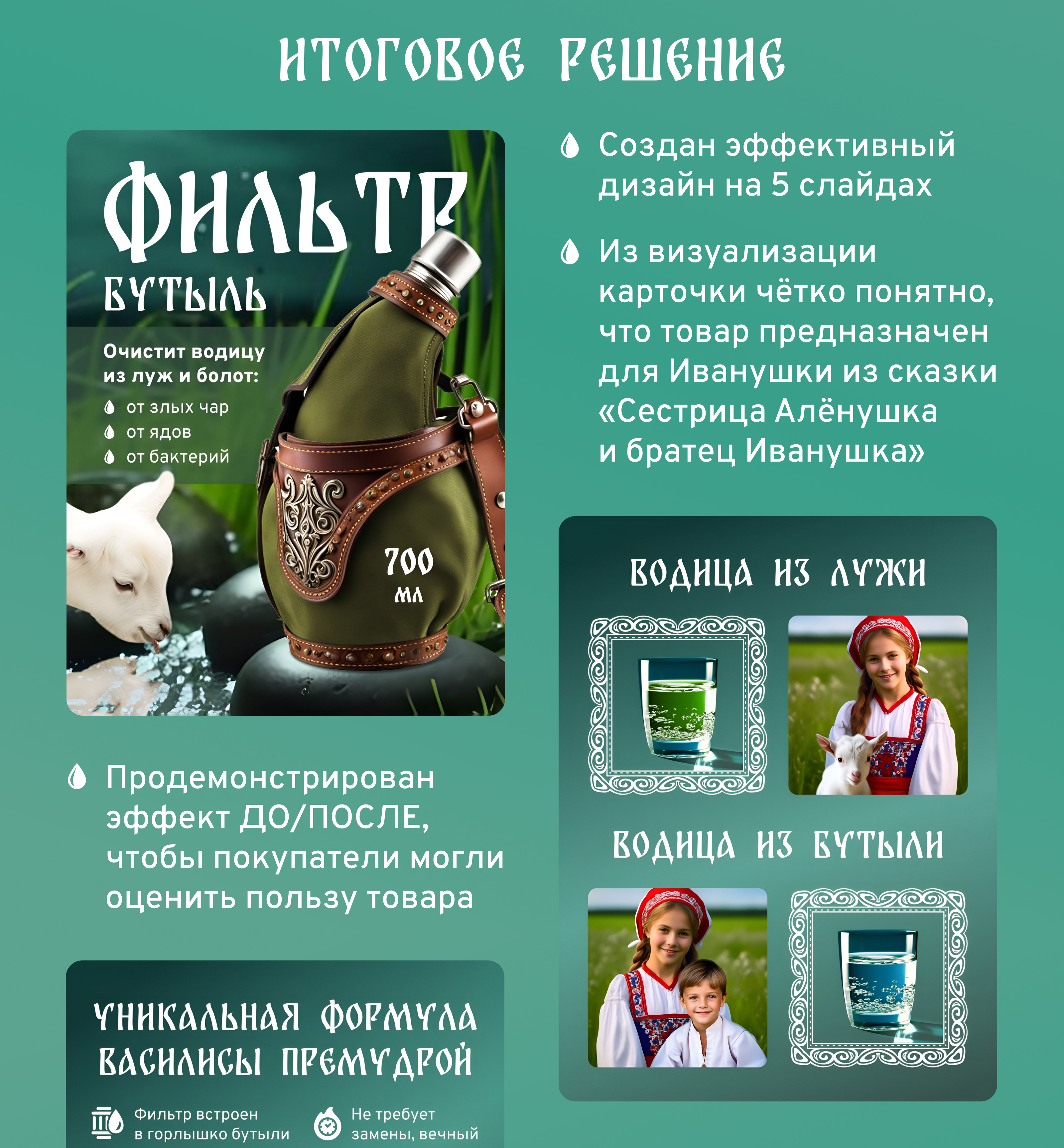 Дизайн карточки сказочного товара Фильтр-бутыль — Изображение №4 — Графика, Маркетинг на Dprofile