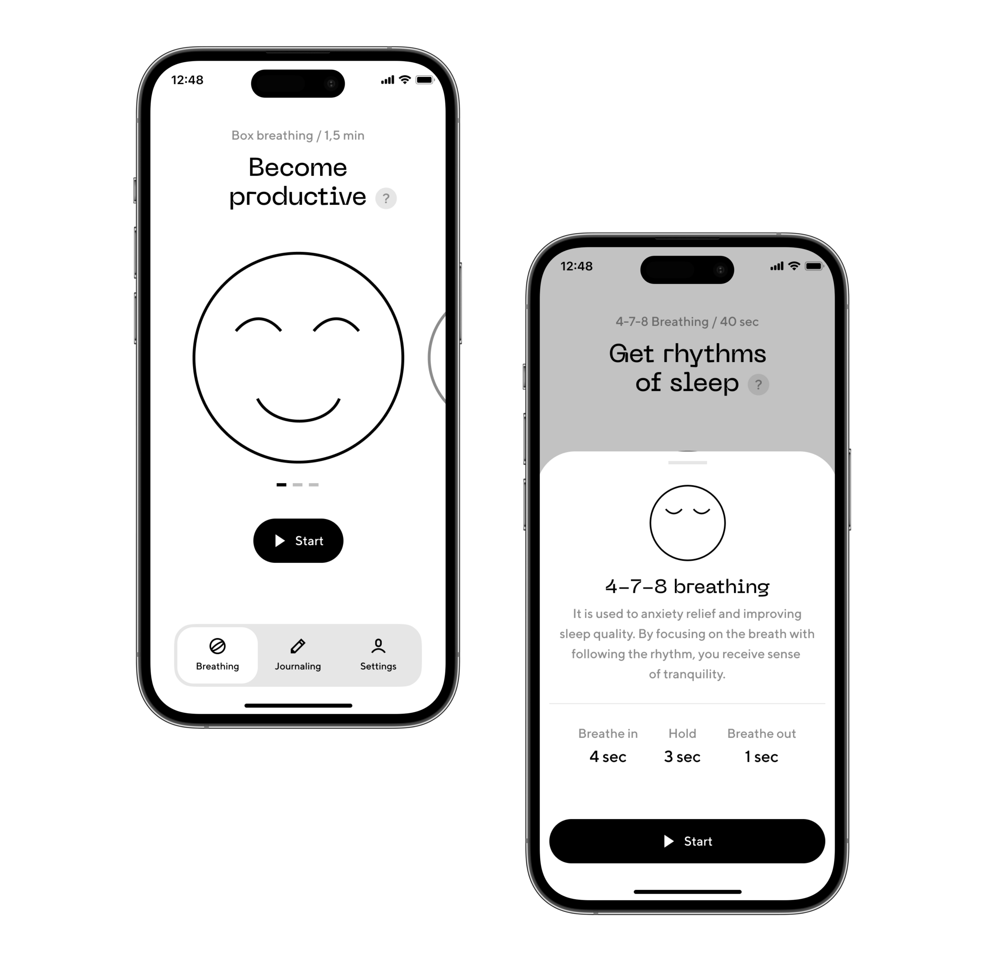 Breathhh — Wellbeing Mobile App & Website — Изображение №6 — Интерфейсы, Анимация на Dprofile