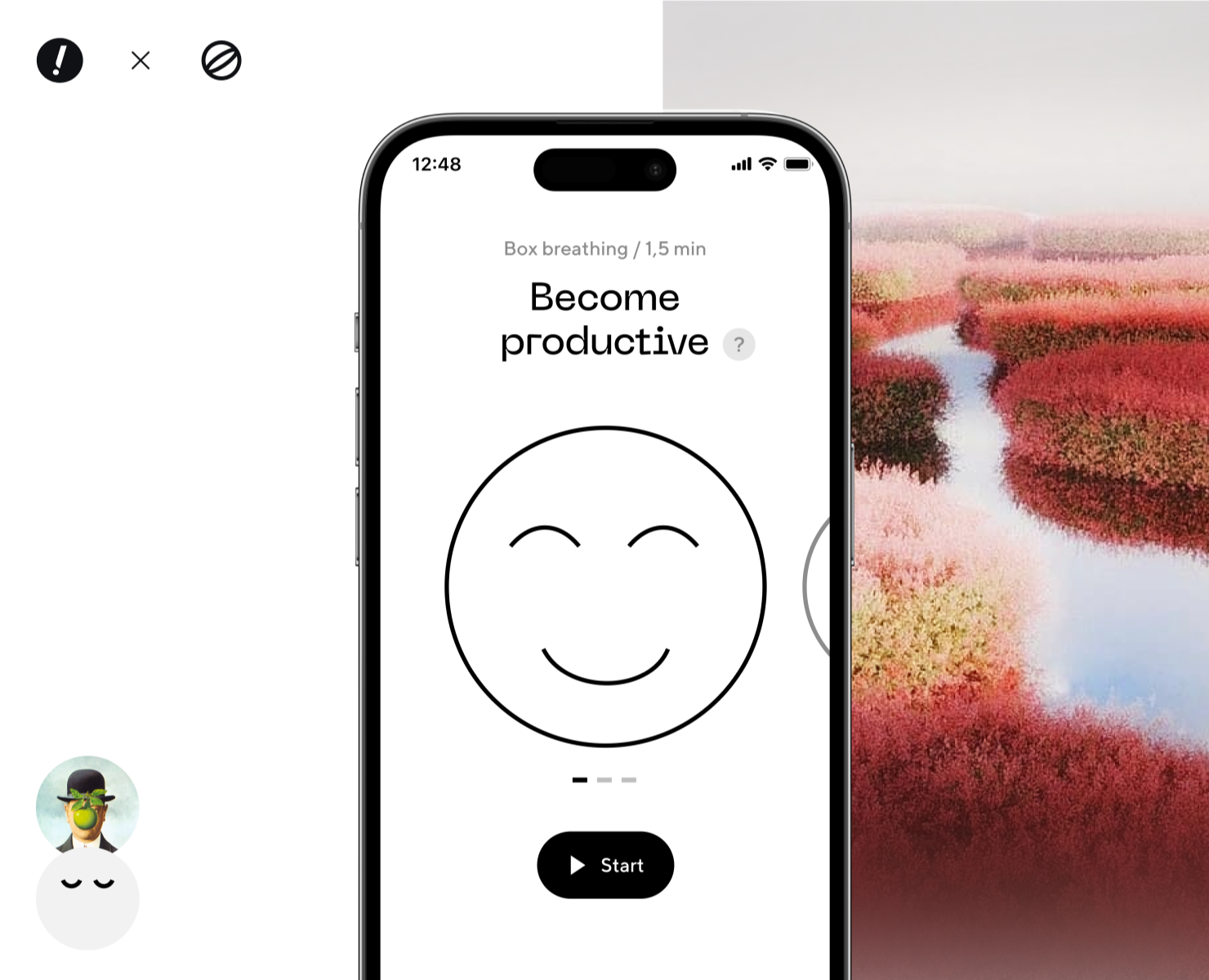 Breathhh — Wellbeing Mobile App & Website — Интерфейсы, Анимация на Dprofile