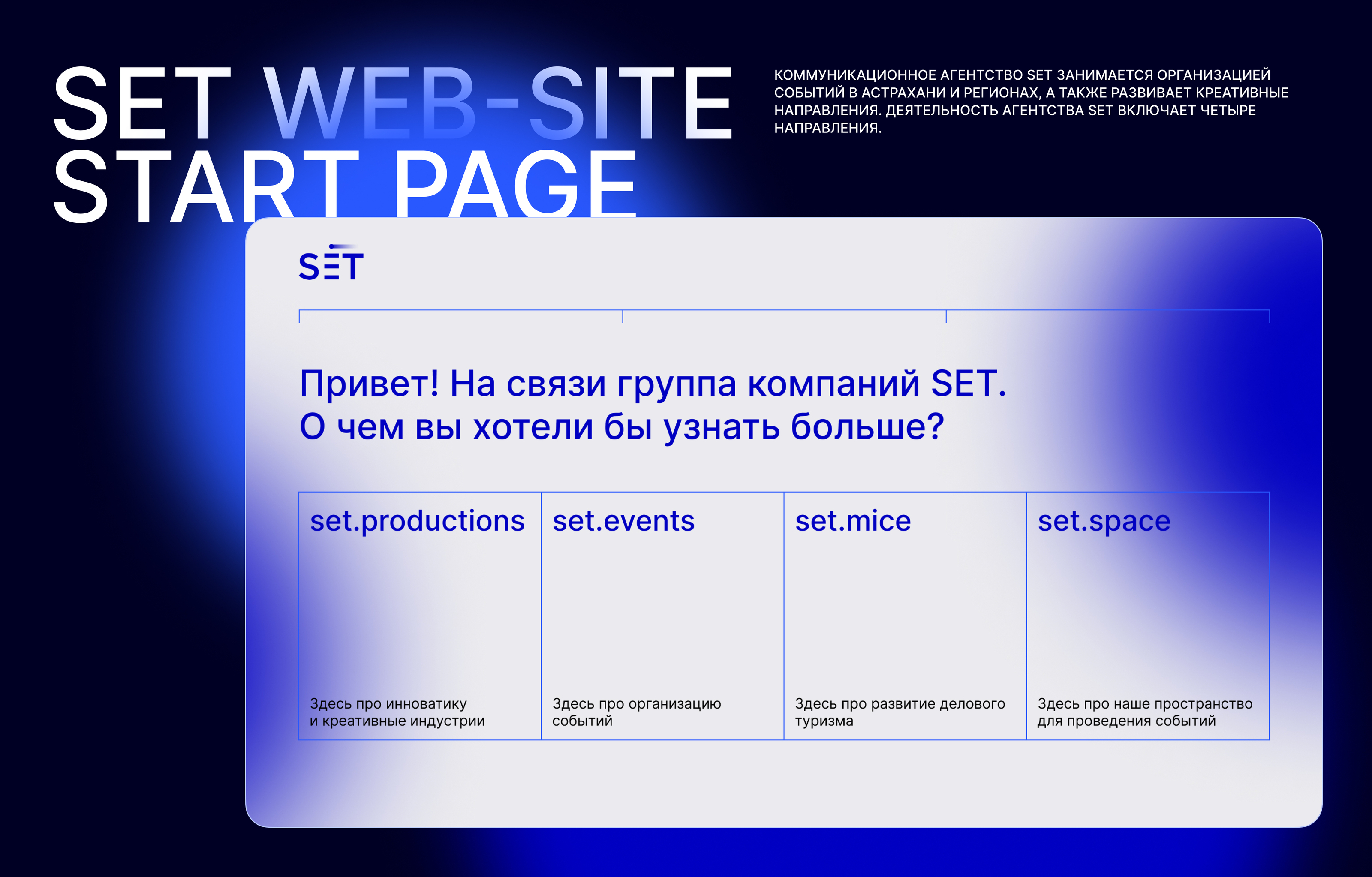SET WEB-SITE / Landing pages / Дизайн сайта — Изображение №1 — Интерфейсы на Dprofile