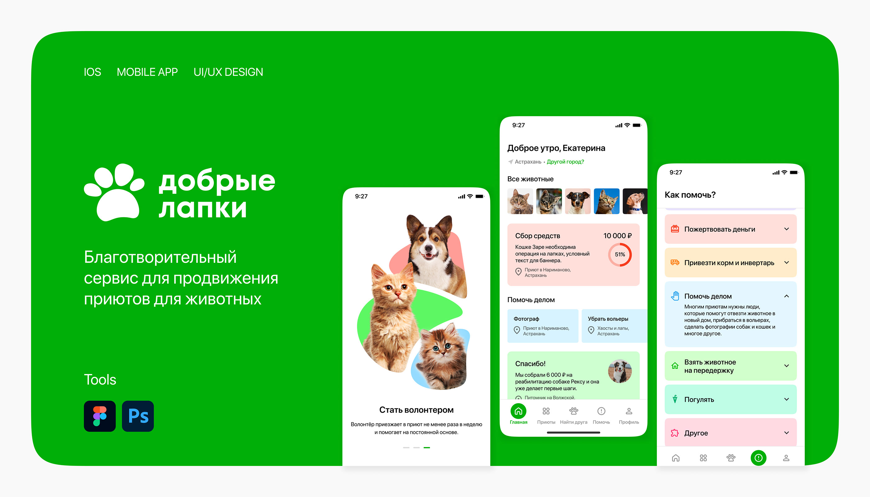 Добрые лапки. Сервис для продвижения приютов животных — Изображение №1 — Интерфейсы на Dprofile