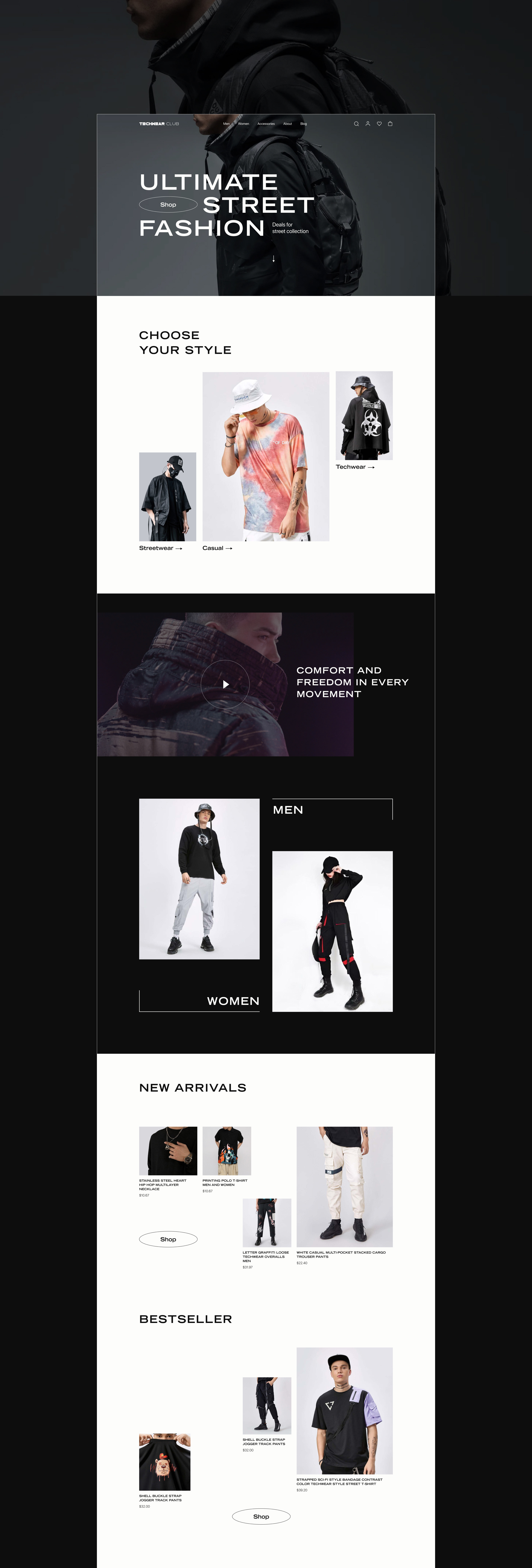 Techwear Club | E-commerce redesign — Изображение №3 — Интерфейсы на Dprofile