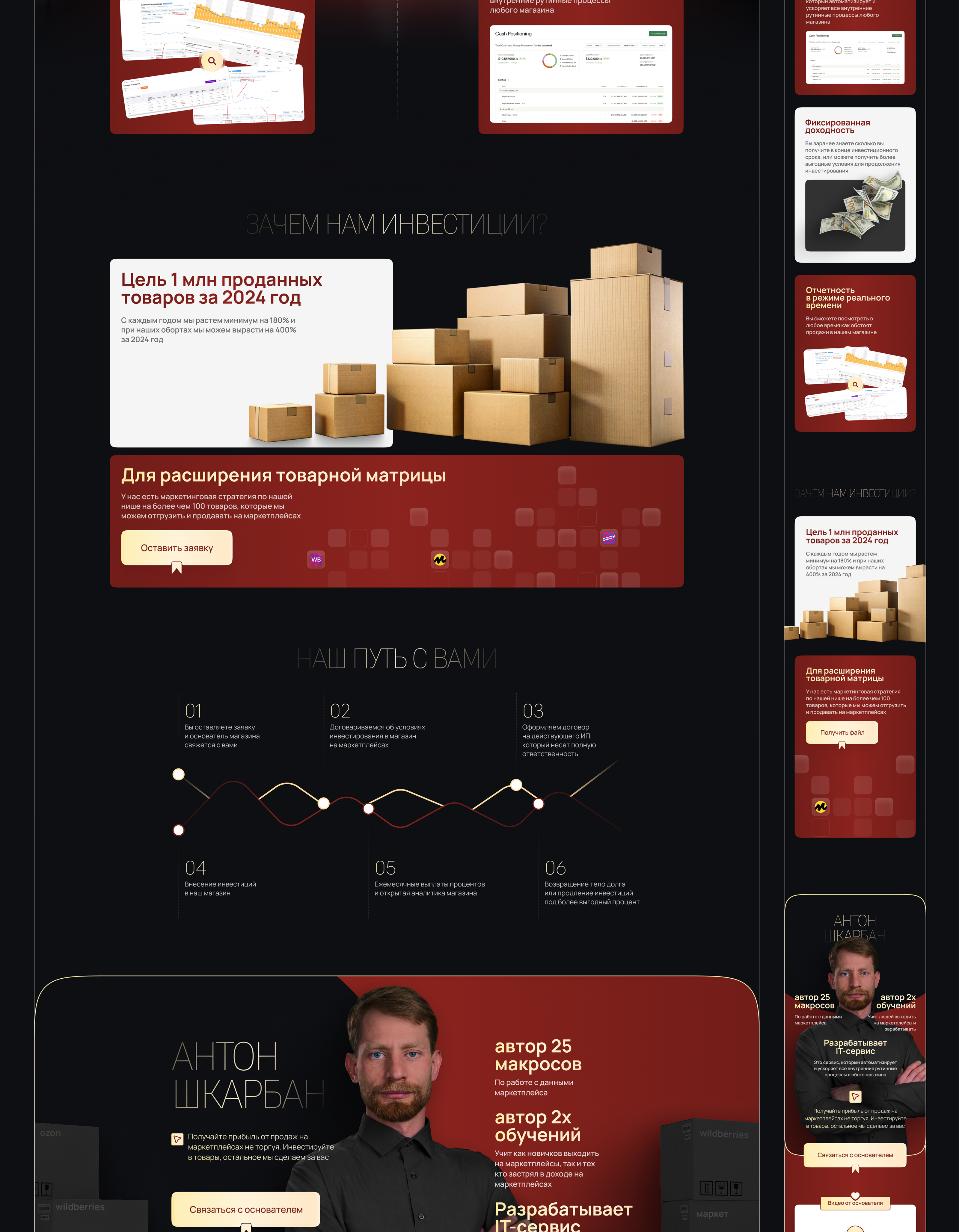 Инвестиции landing page / Сайт для инвесторов — Изображение №4 — Интерфейсы, Брендинг на Dprofile