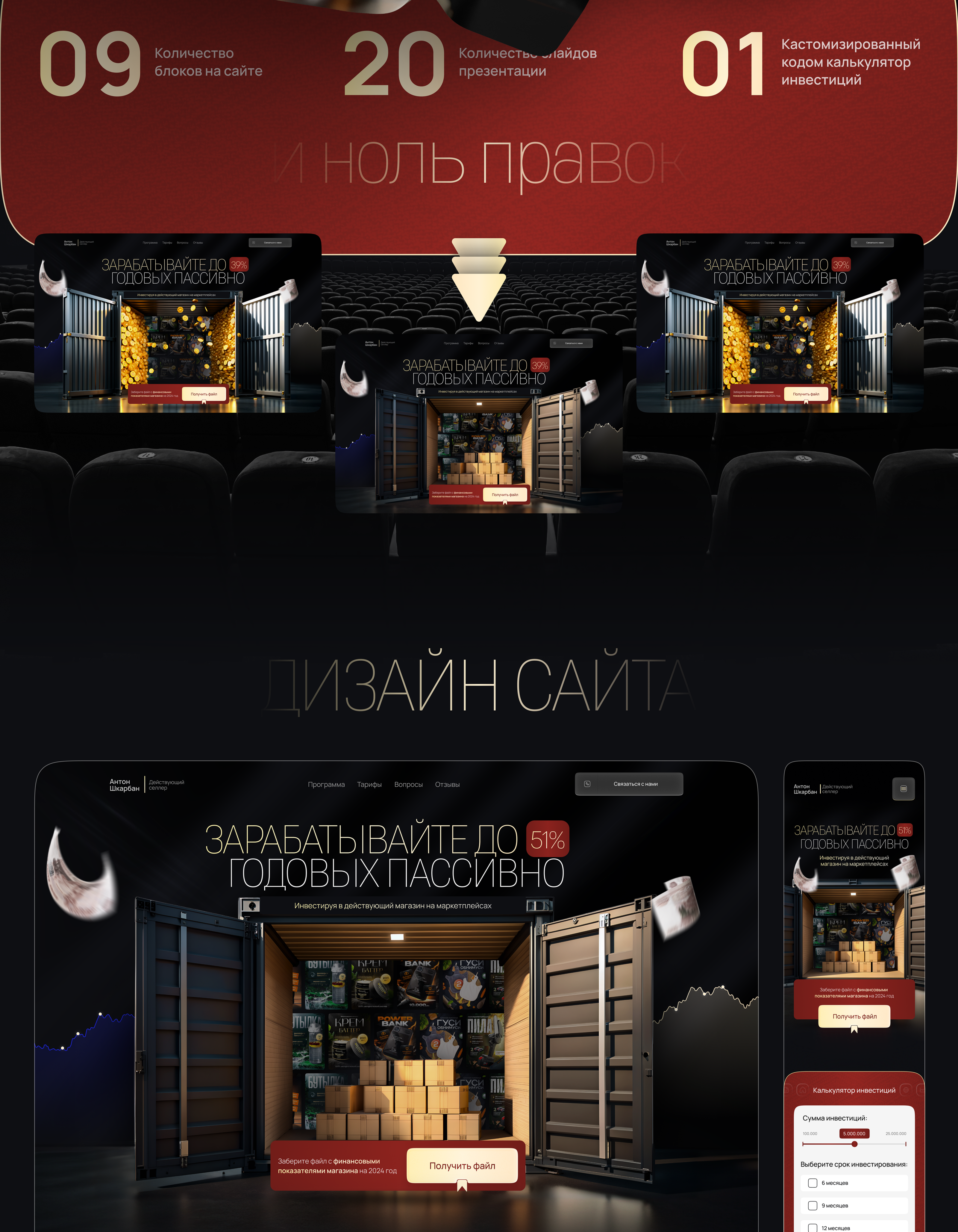 Инвестиции landing page / Сайт для инвесторов — Изображение №2 — Интерфейсы, Брендинг на Dprofile