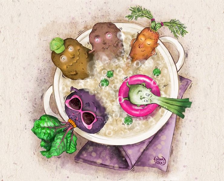 Персонажи овощи для детской книги — Иллюстрация, Графика на Dprofile