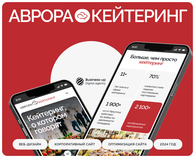 Аврора Кейтеринг — редизайн сайта для ресторанного бизнеса — Интерфейсы на Dprofile