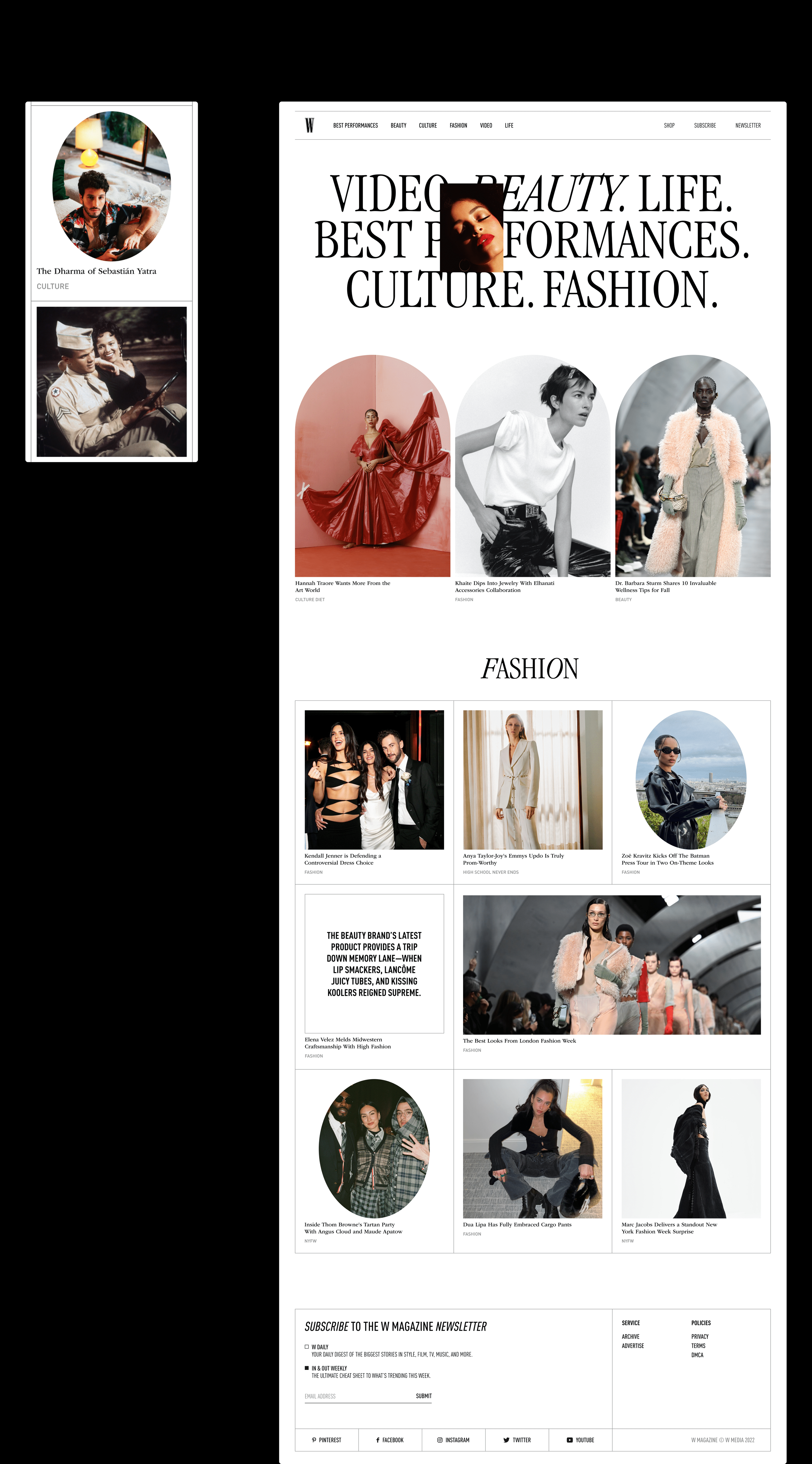 W Magazine — Redesign Concept — Изображение №2 — Интерфейсы на Dprofile