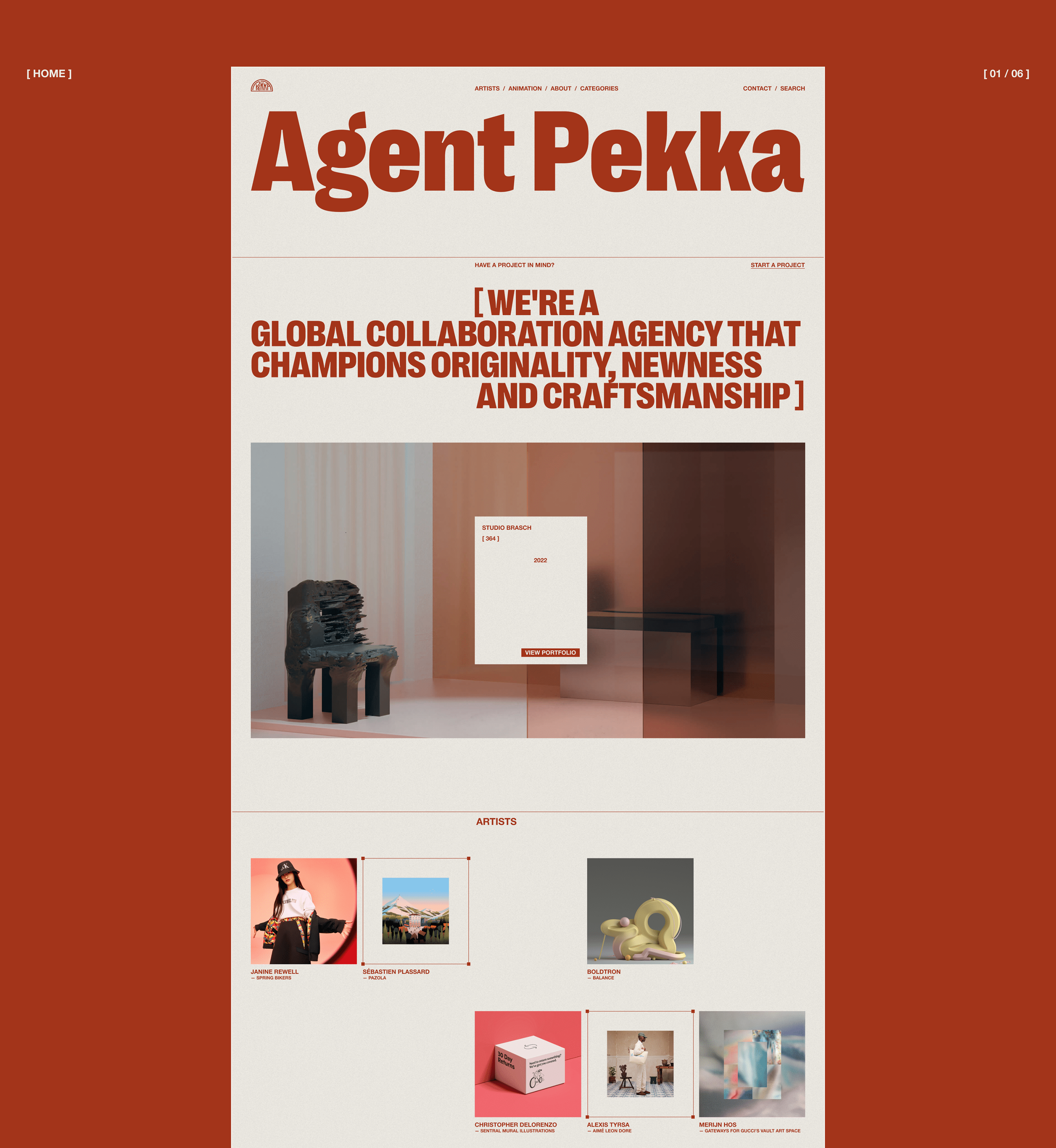 AGENT PEKKA - studio website — Изображение №2 — Интерфейсы на Dprofile