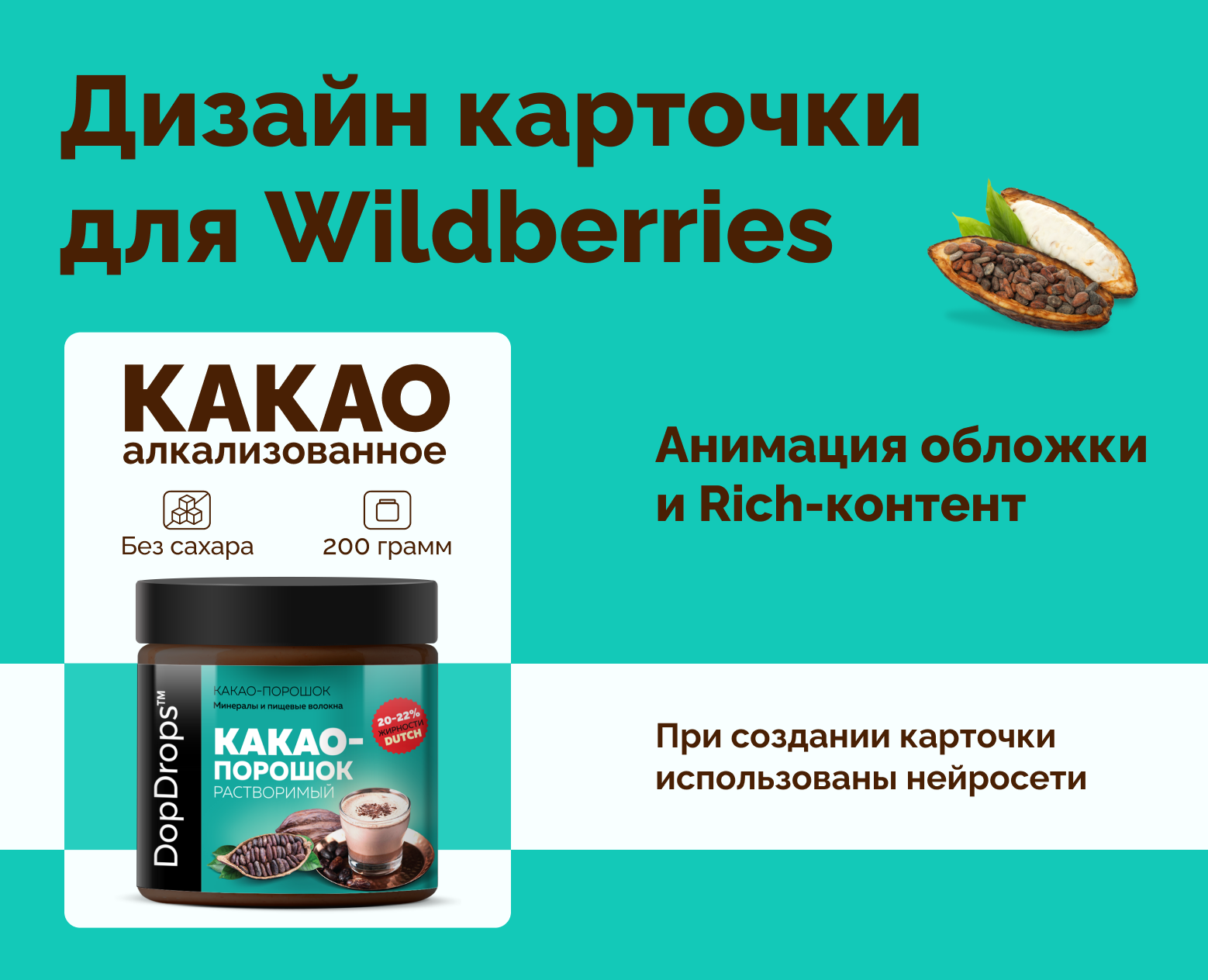 Дизайн карточки для Wildberries, Анимация и Рич-контент на Dprofile