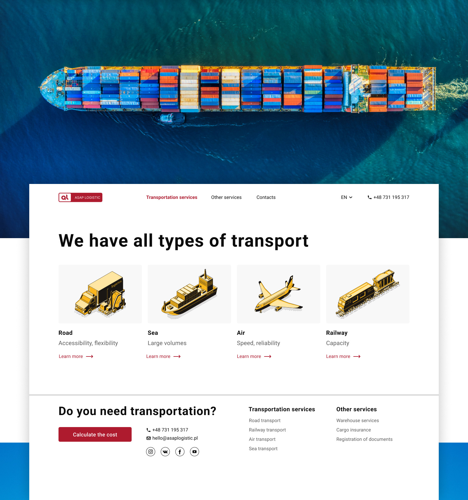 ASAP Logistic | логитсическая компания дзиайн сайта — Изображение №2 — Интерфейсы на Dprofile