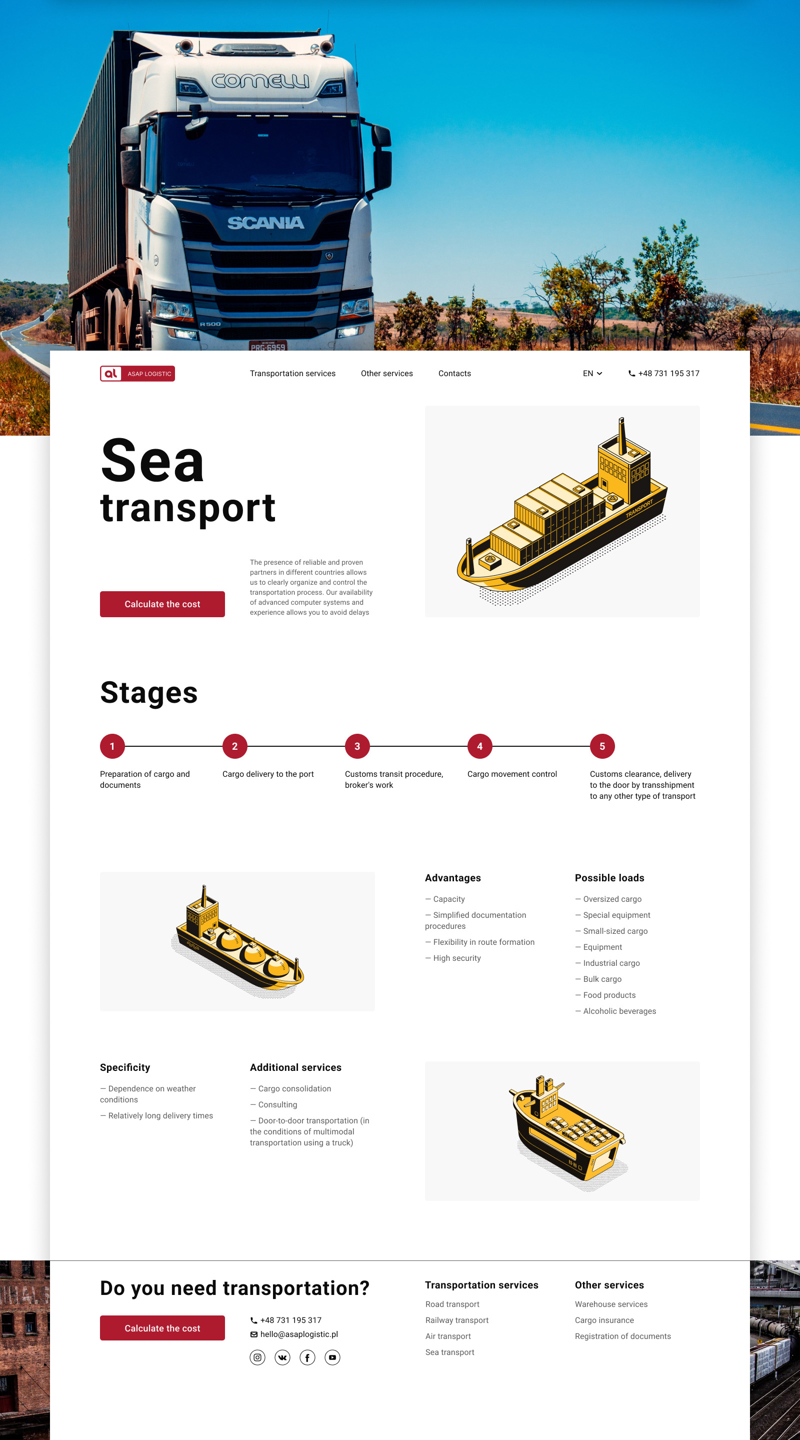 ASAP Logistic | логитсическая компания дзиайн сайта — Изображение №3 — Интерфейсы на Dprofile