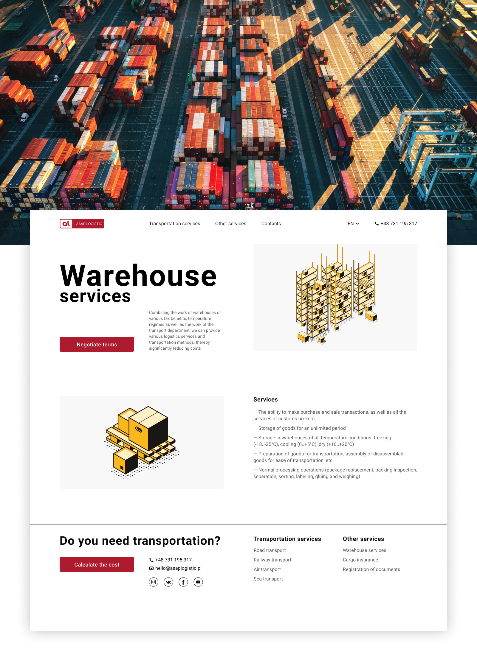 ASAP Logistic | логитсическая компания дзиайн сайта — Изображение №5 — Интерфейсы на Dprofile