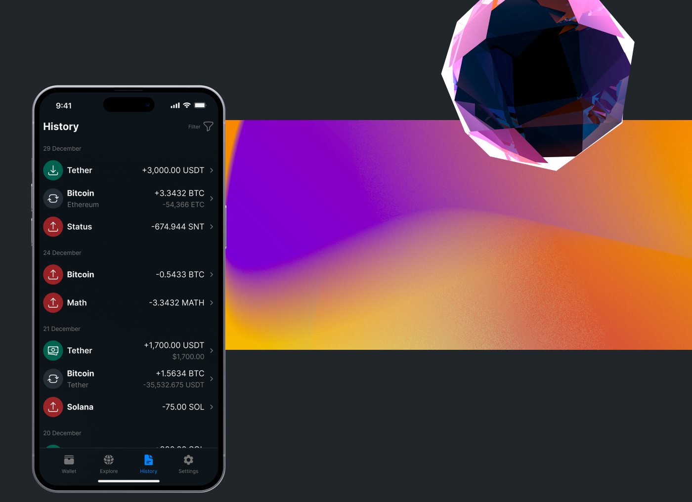 Crypto wallet app design — Изображение №6 — Интерфейсы на Dprofile