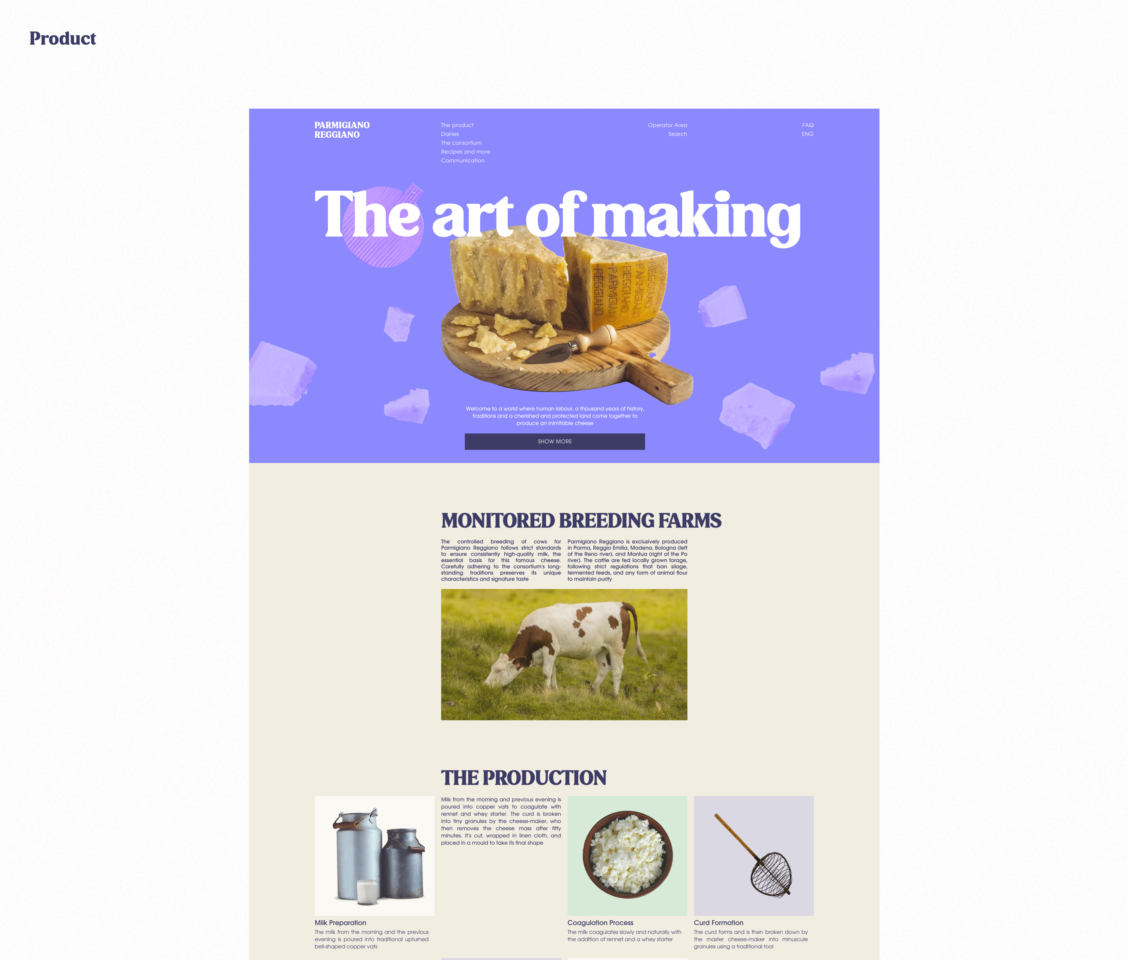 PARMIGIANO REGGIANO | CORPORATE WEBSITE REDESIGN — Изображение №6 — Интерфейсы, Брендинг на Dprofile
