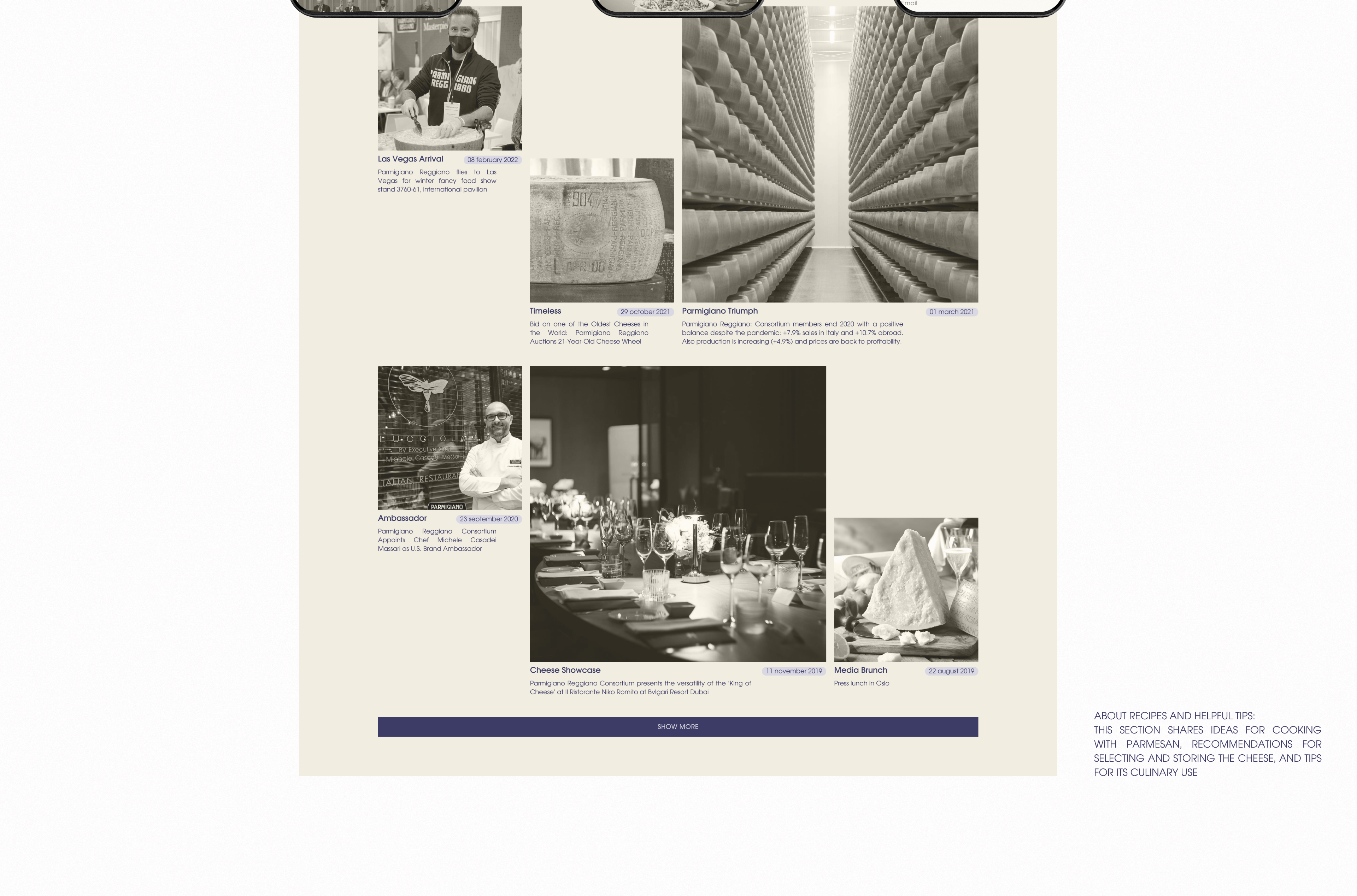 PARMIGIANO REGGIANO | CORPORATE WEBSITE REDESIGN — Изображение №12 — Интерфейсы, Брендинг на Dprofile