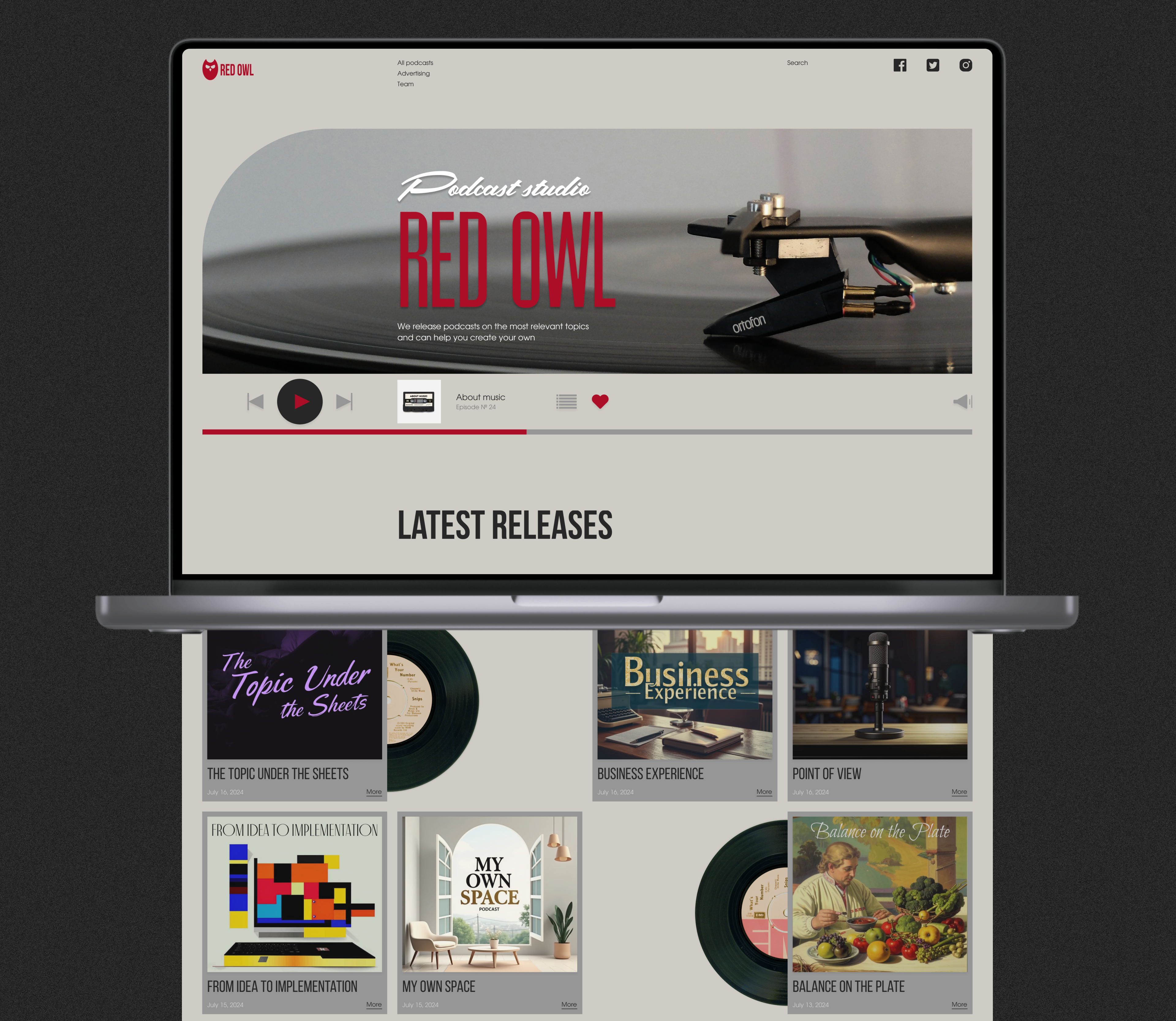 PODCAST STUDIO | LANDING PAGE DESIGN — Изображение №3 — Интерфейсы, Брендинг на Dprofile