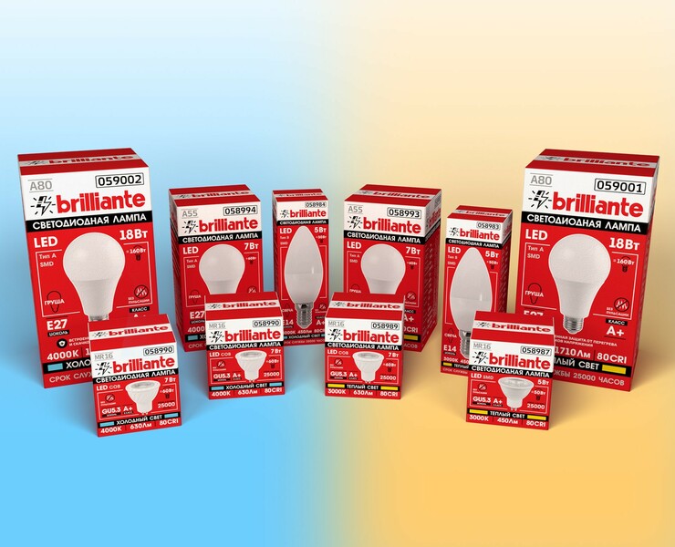 LED лампы Brilliante | Дизайн упаковки, Packaging design, 3d — Брендинг, Графика на Dprofile