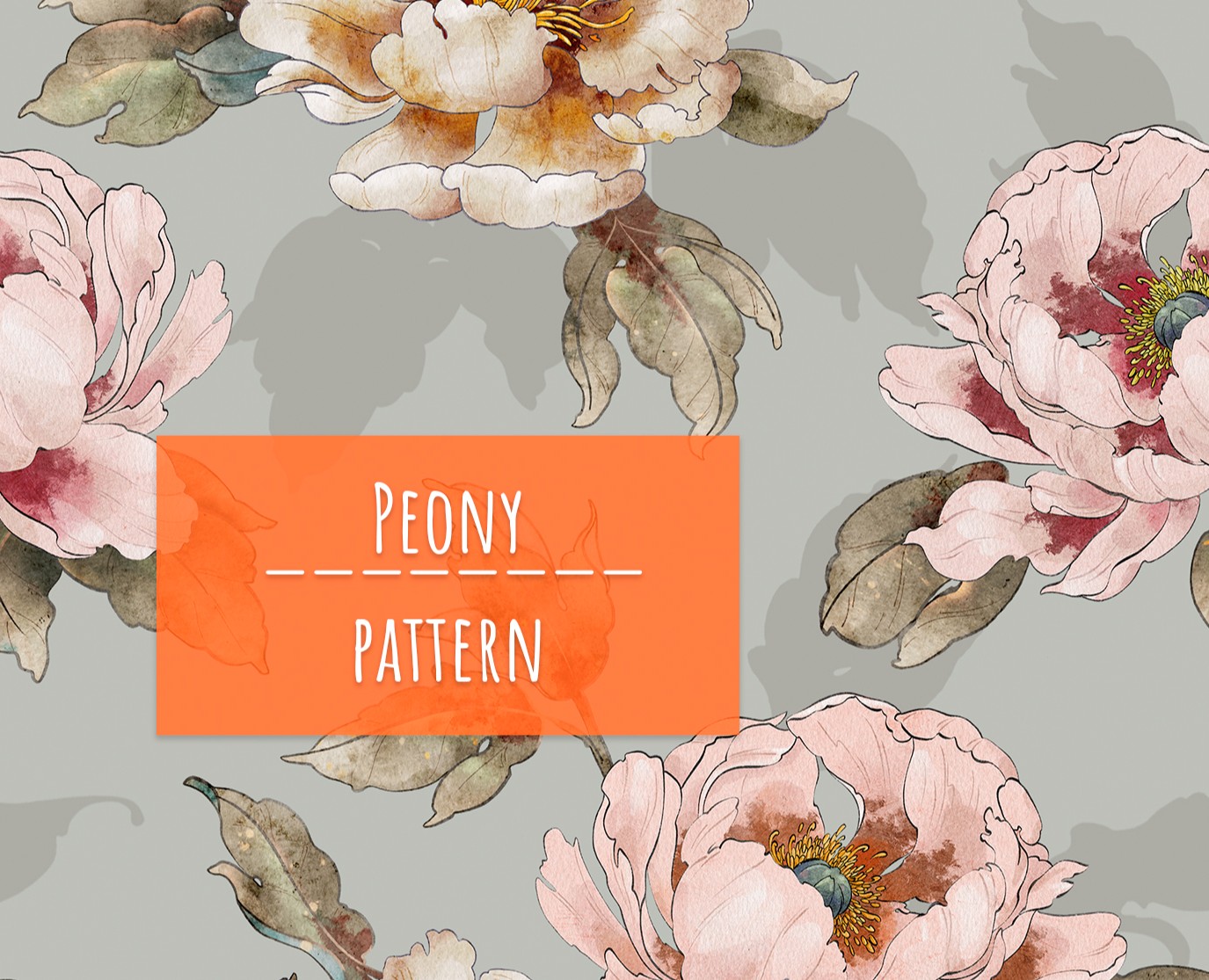 Бесшовные паттерны "Peony" — Иллюстрация, Графика на Dprofile