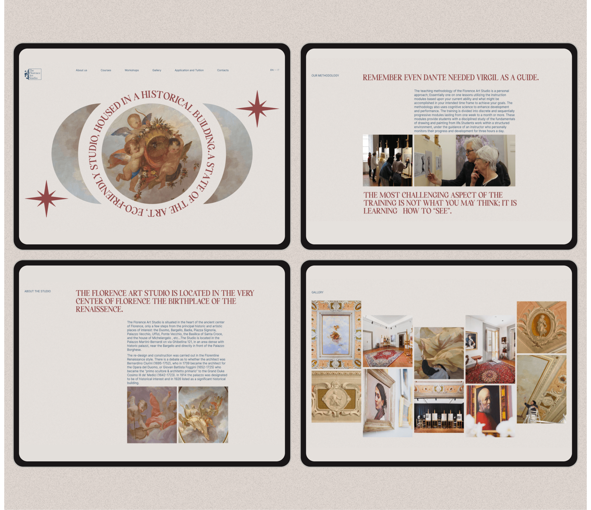 The Florence Art Studio / Corporate Website — Изображение №8 — Интерфейсы, Брендинг на Dprofile